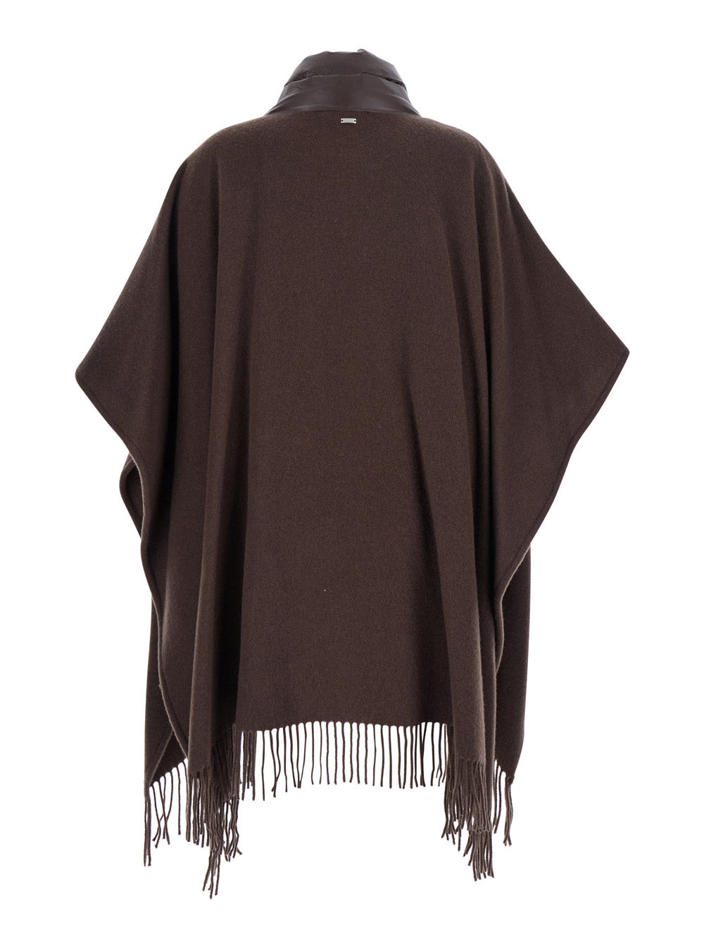 Herno Women Brown Cape With Drawstring Collar And Fringed Hem In Tech Fabric Woman - 2