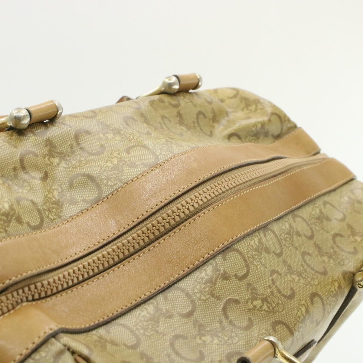 CELINE C Macadam Horse Carriage Hand Bag Pvc Leather Beige - 6