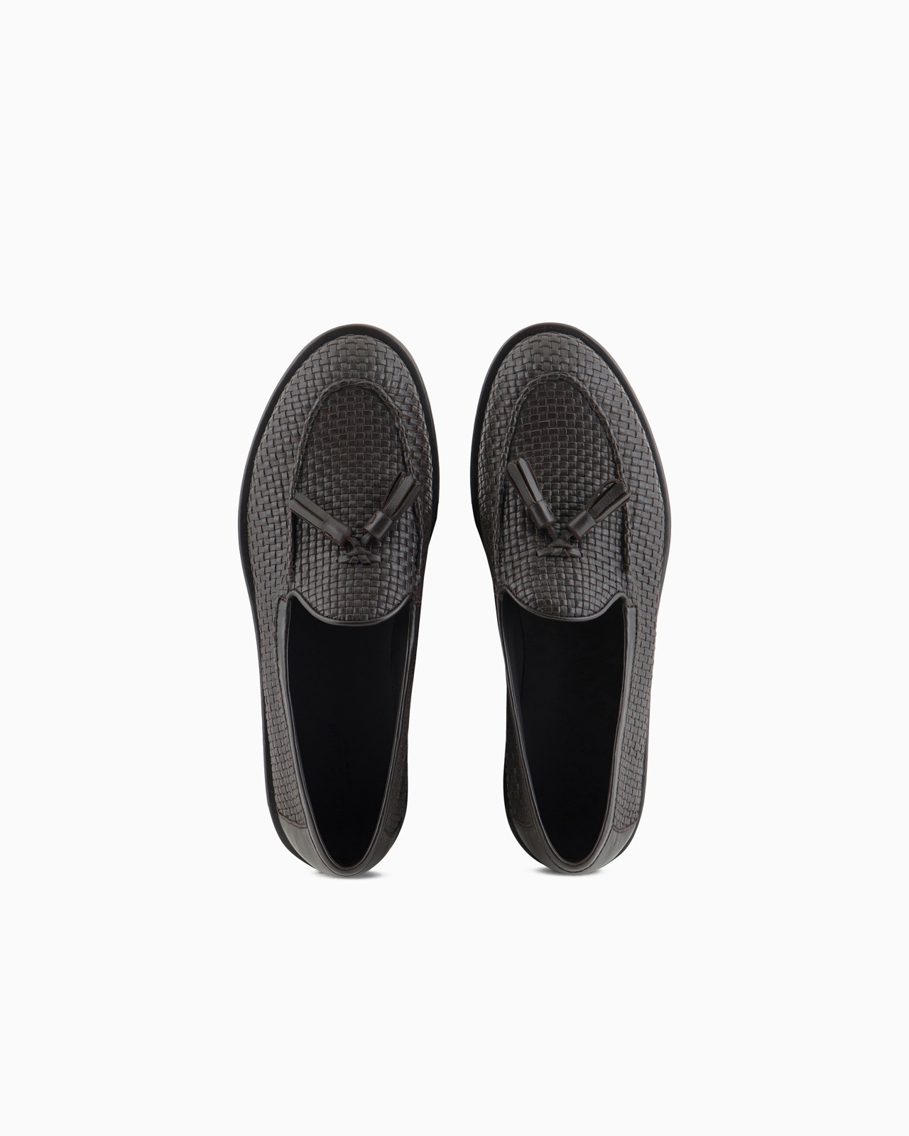 Woven nappa leather loafers with tassels - 3
