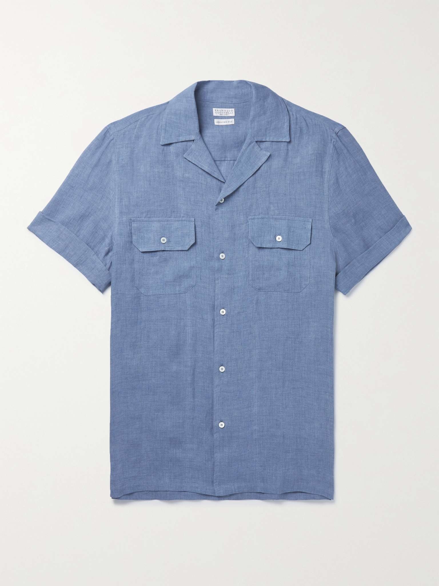 Camp-Collar Linen Shirt - 1