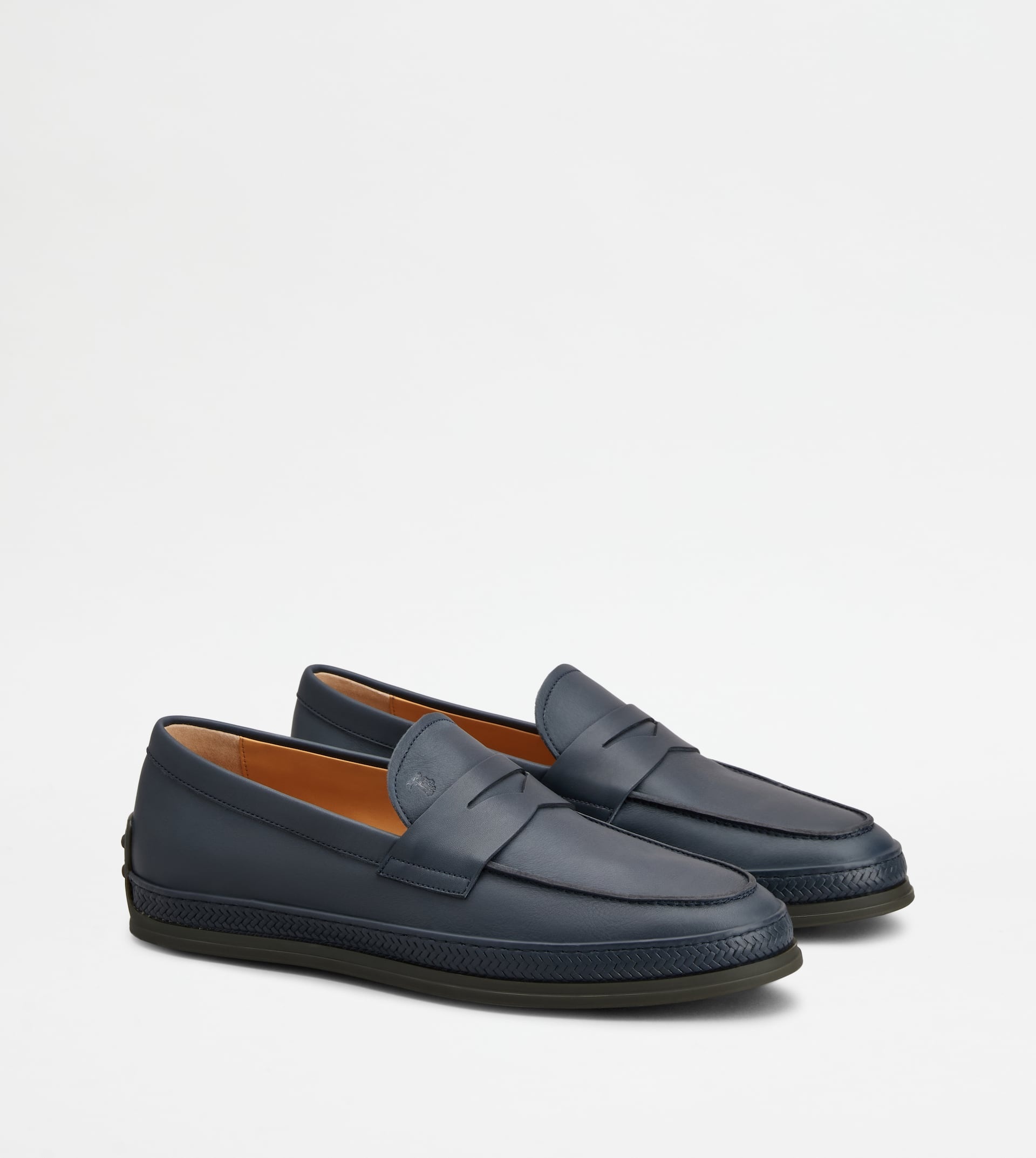 LOAFERS IN LEATHER - BLUE - 3