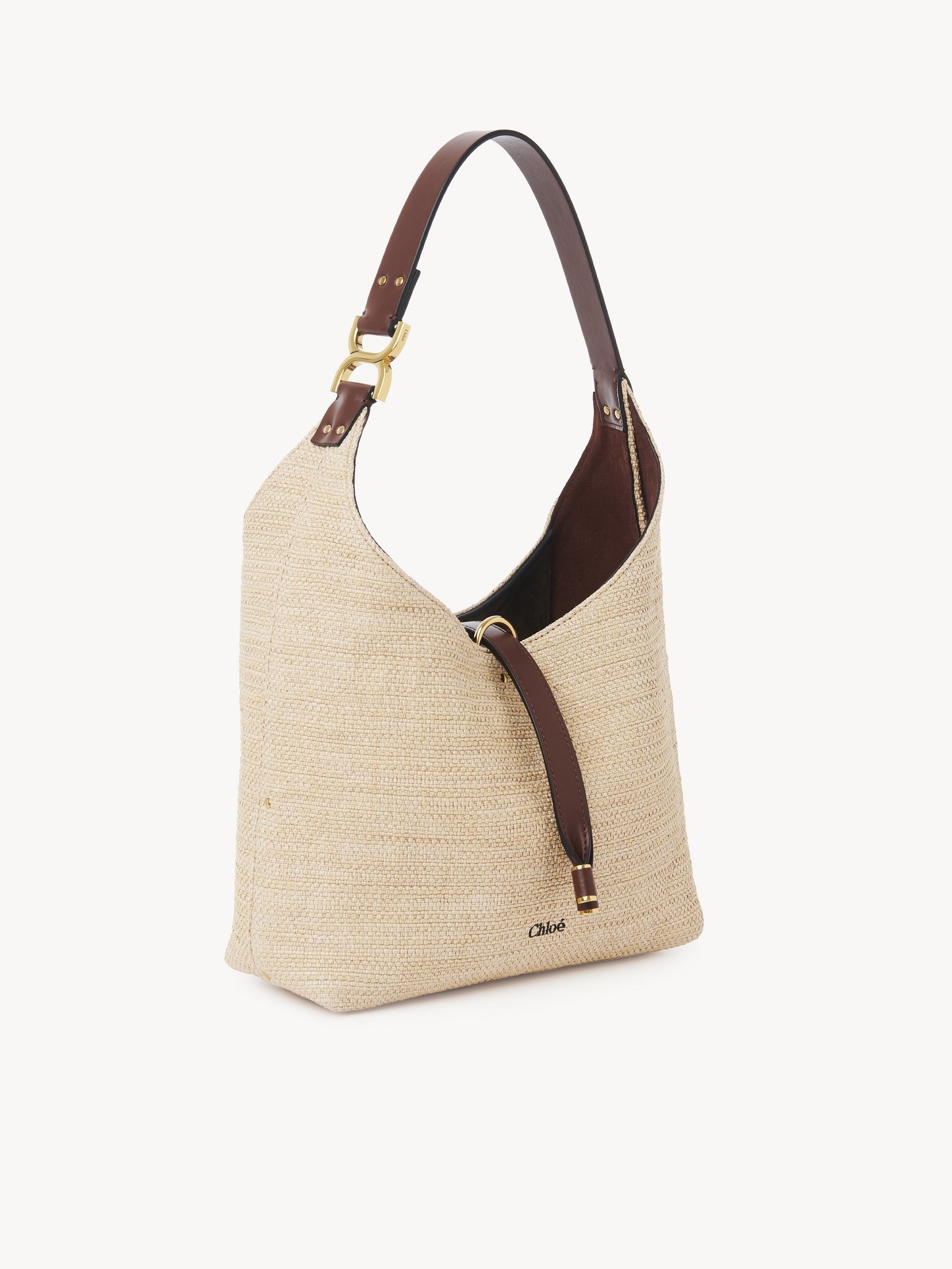 SMALL MARCIE HOBO BAG IN RAFFIA-EFFECT FIBERS - 3