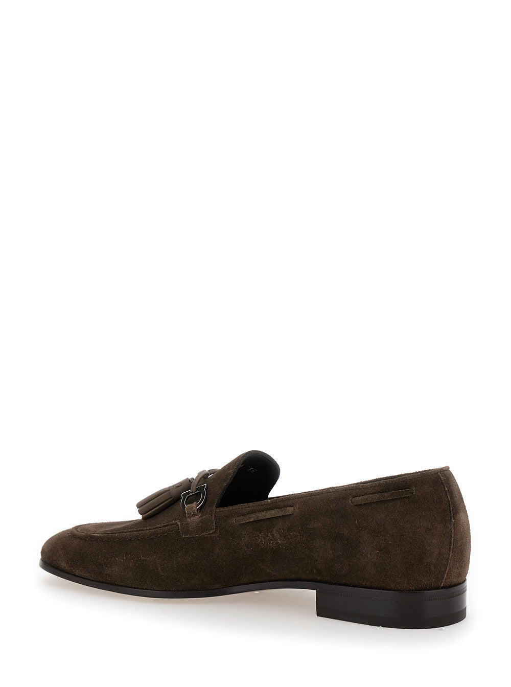 Ferragamo Men 'Besile2' Brown Loafers With Gancini And Cord Detail In Suede Man - 3