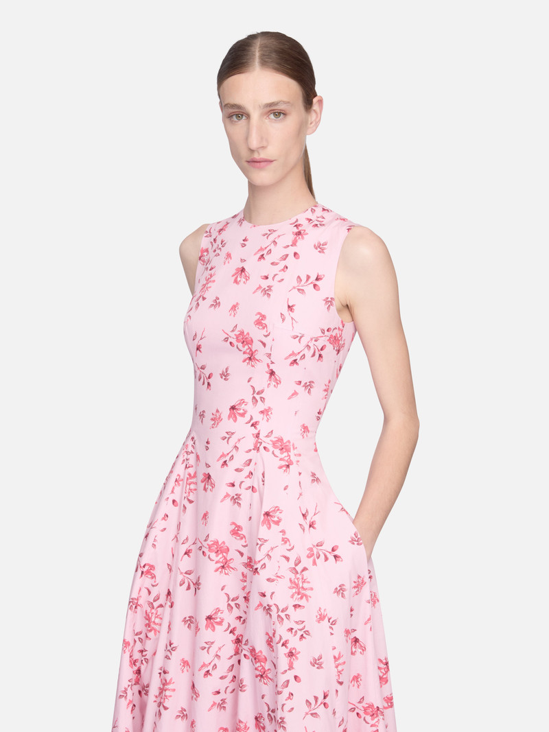 EMILIA WICKSTEAD Chelsea Dress in Scattered Daisies on Pink Cotton outlook