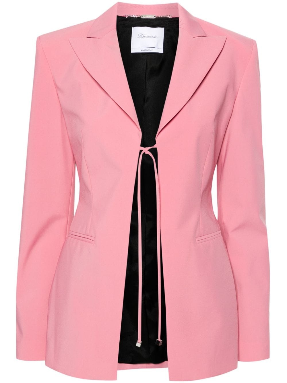 tie-fastening single-breasted blazer - 1