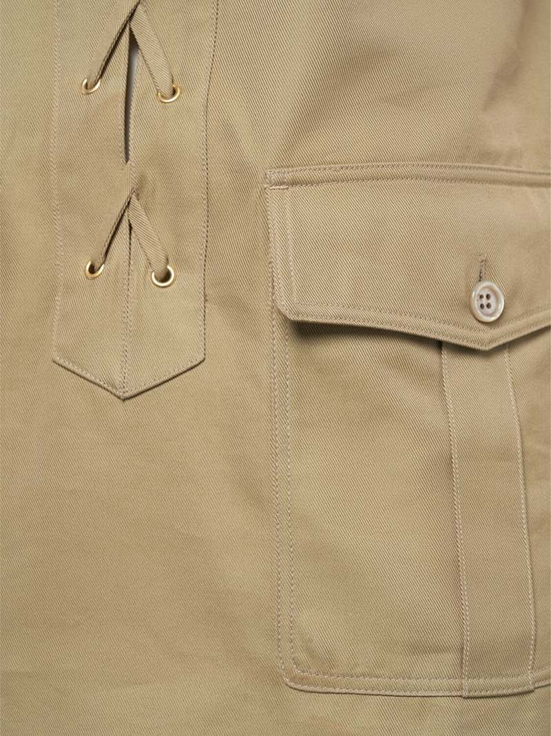 Cotton & silk twill safari mini dress - 5