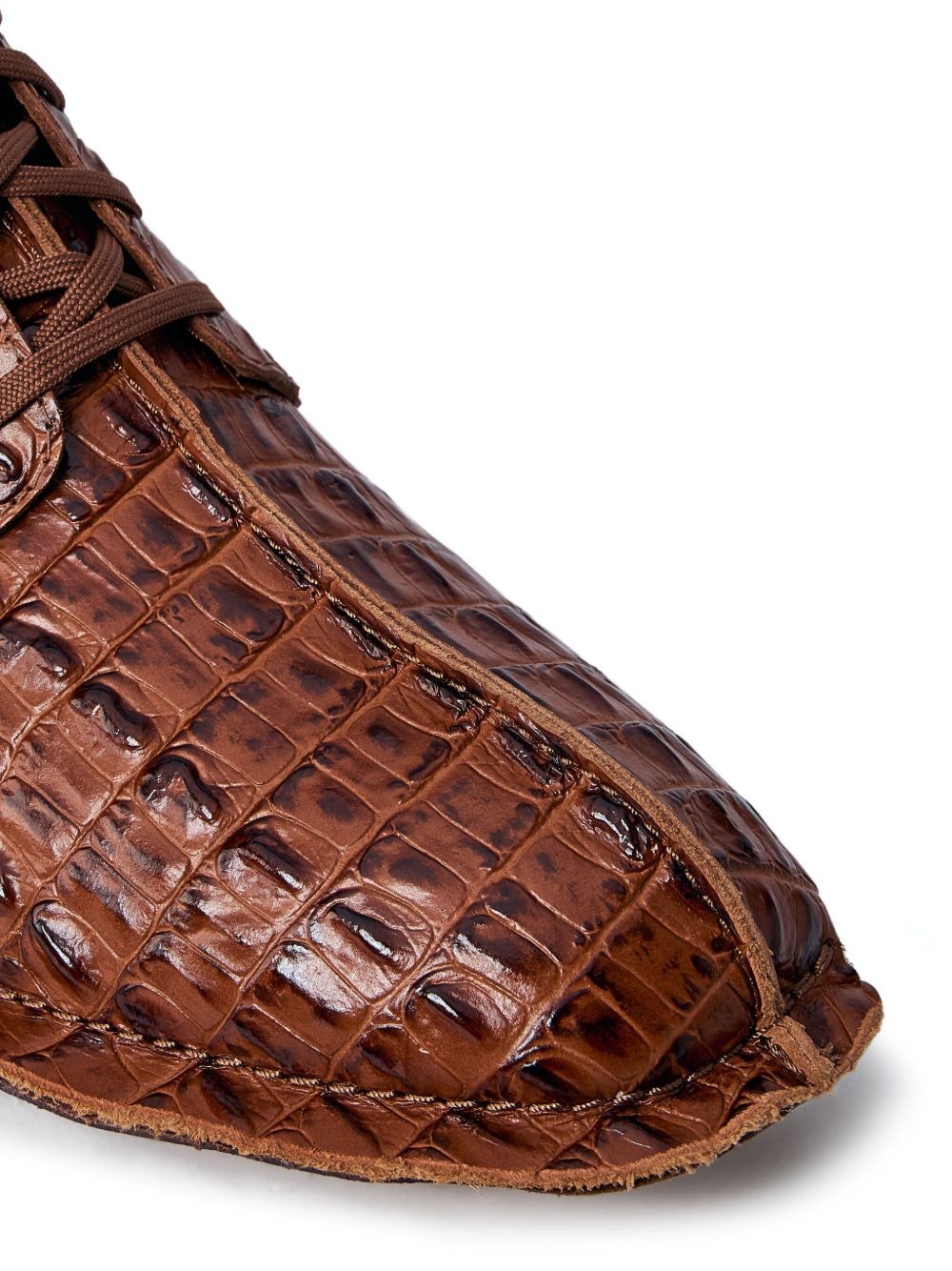 x Clarks croc-embossed derby shoes - 4