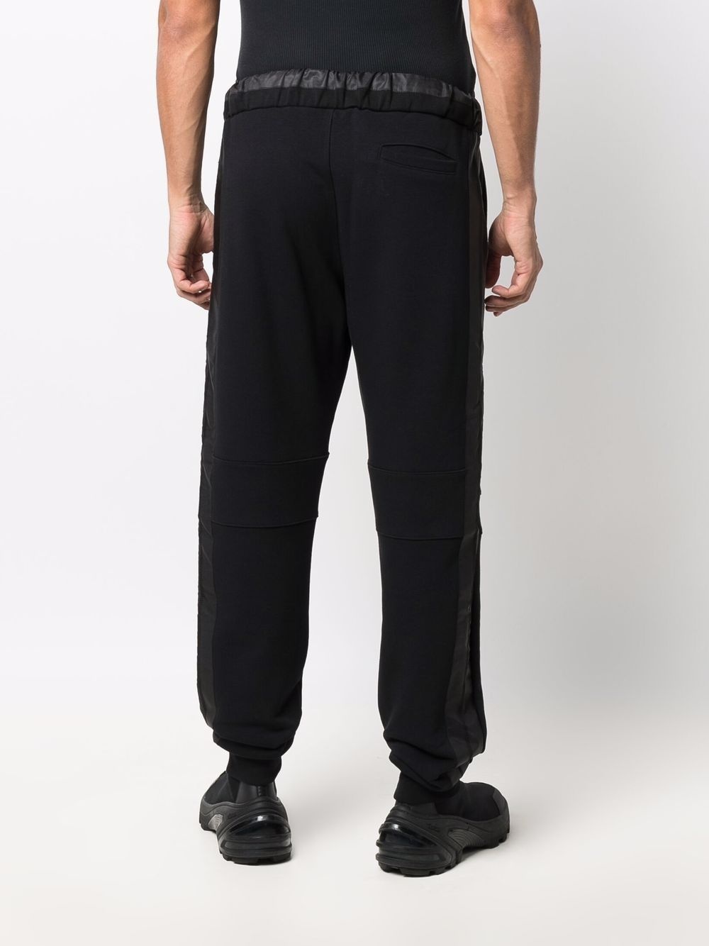 panelled cotton track pants - 4