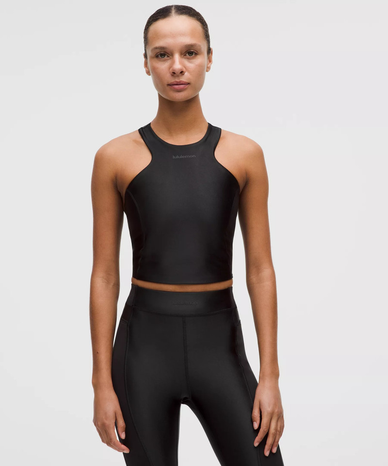 Satin Shine Tank Top Medium Support, B/C Cup *Wordmark 1