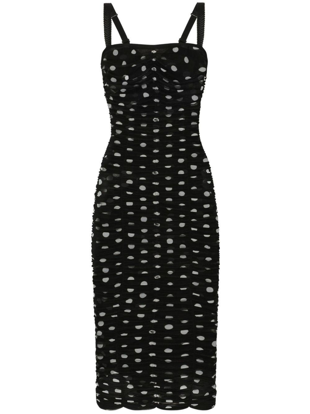 polka-dot tulle midi dress - 1