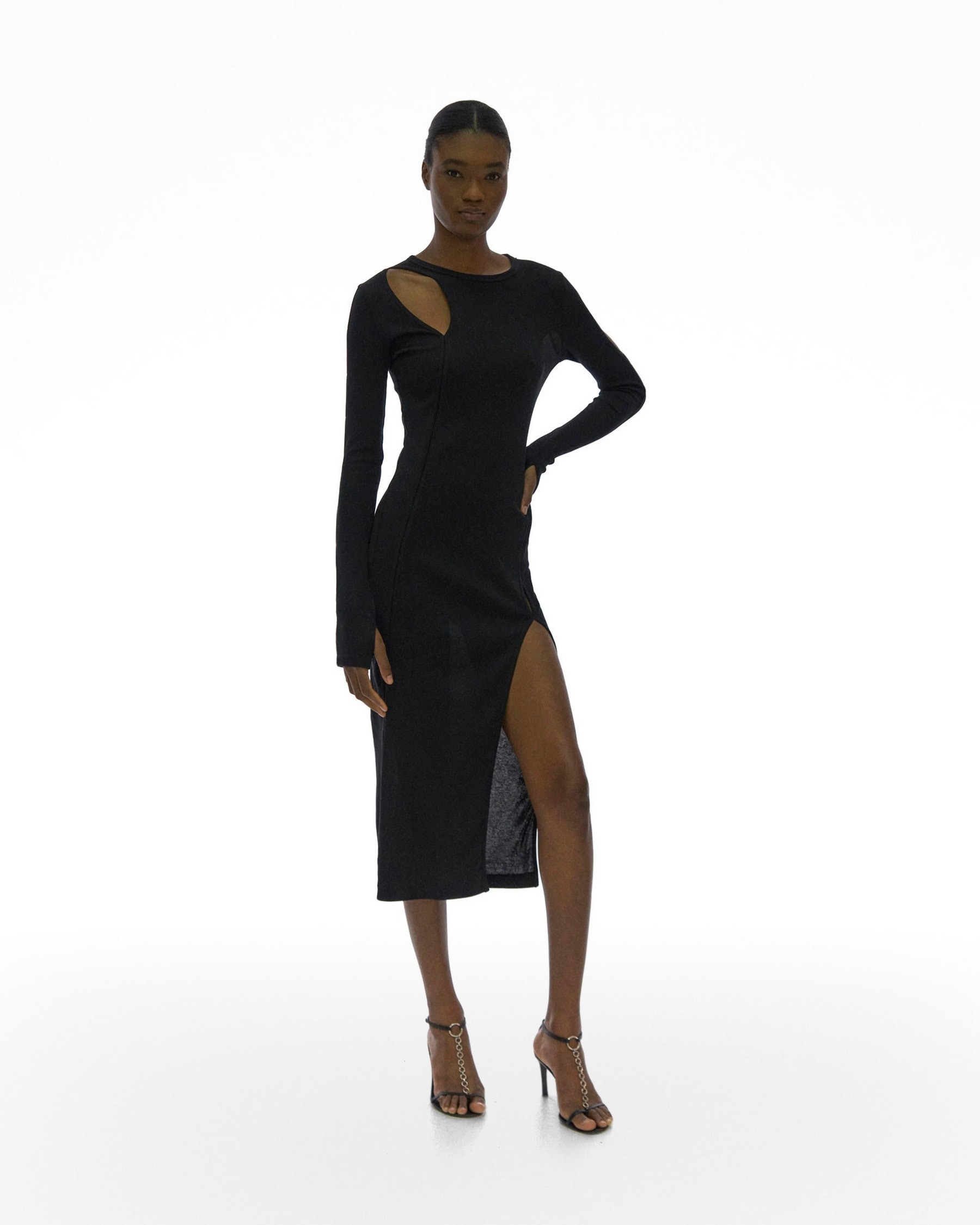 SLASH LONG SLEEVE DRESS - 2