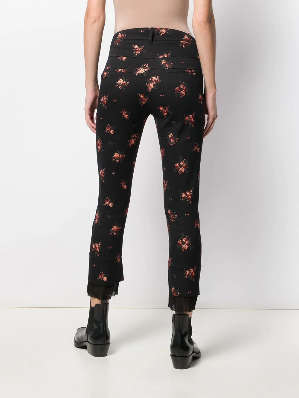 floral print cropped trousers - 4