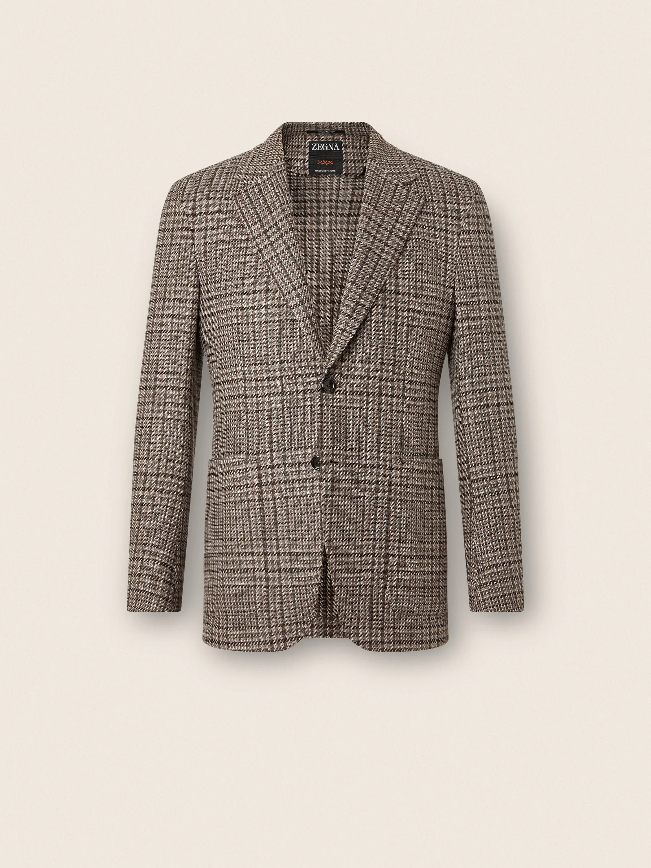 GREY BROWN AND BLACK OASI CASHMERE JACKET - 1