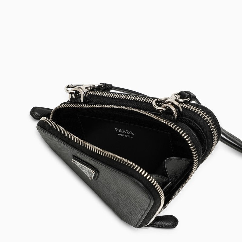Prada Black Saffiano leather mini pouch
