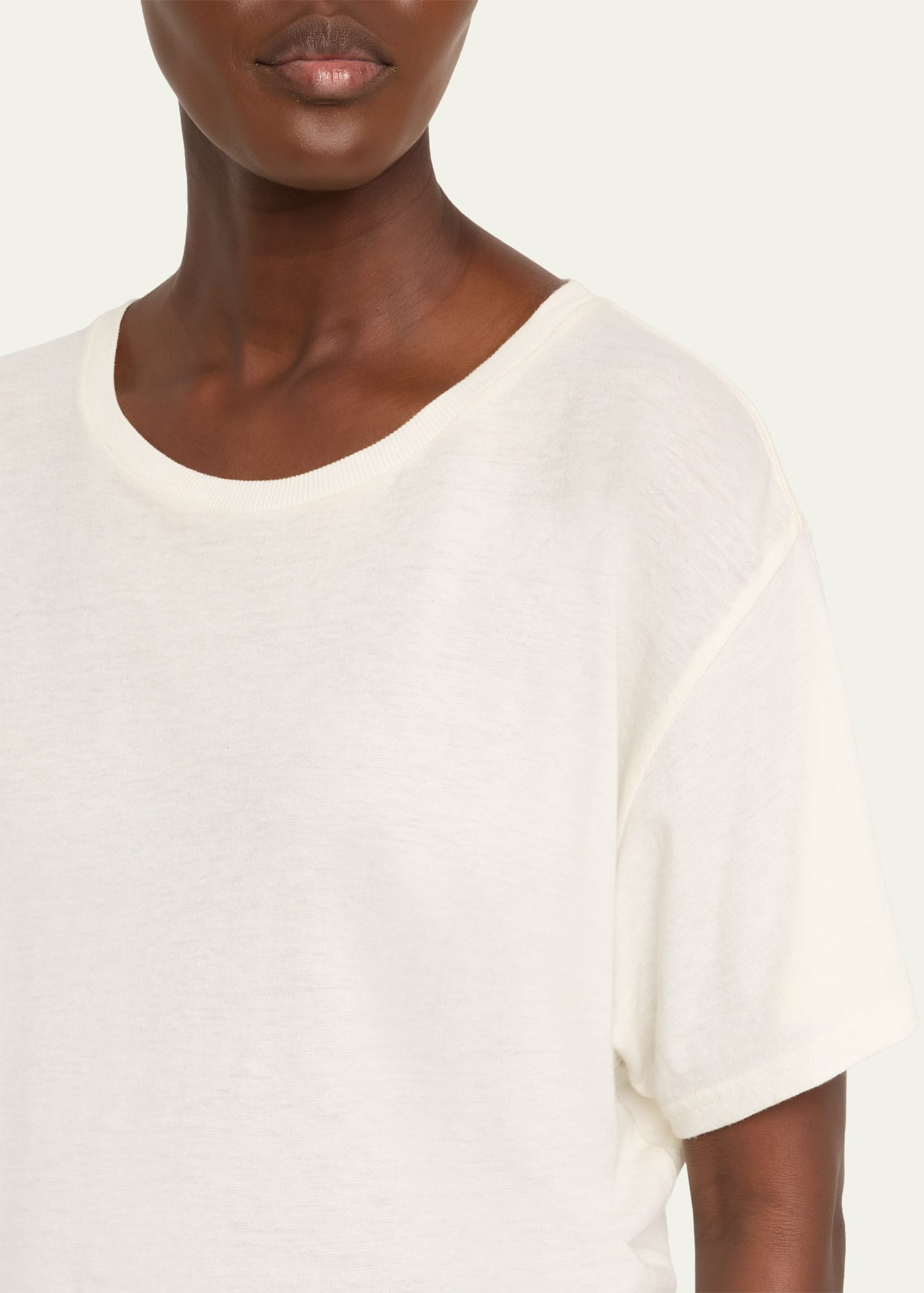 Cashmere-Blend Tight Waist Tee - 5