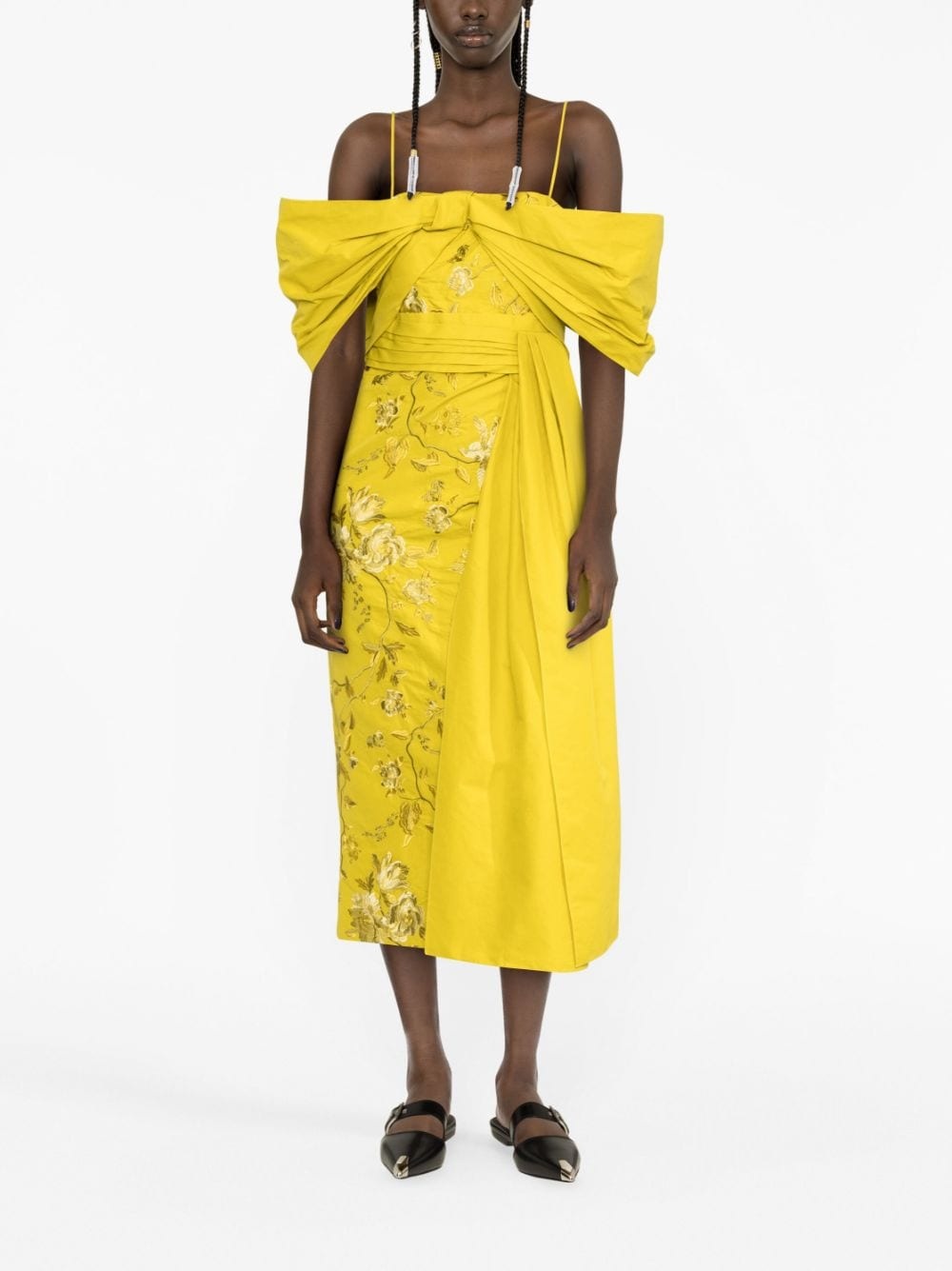 Evora off-shoulder embroidered dress - 2