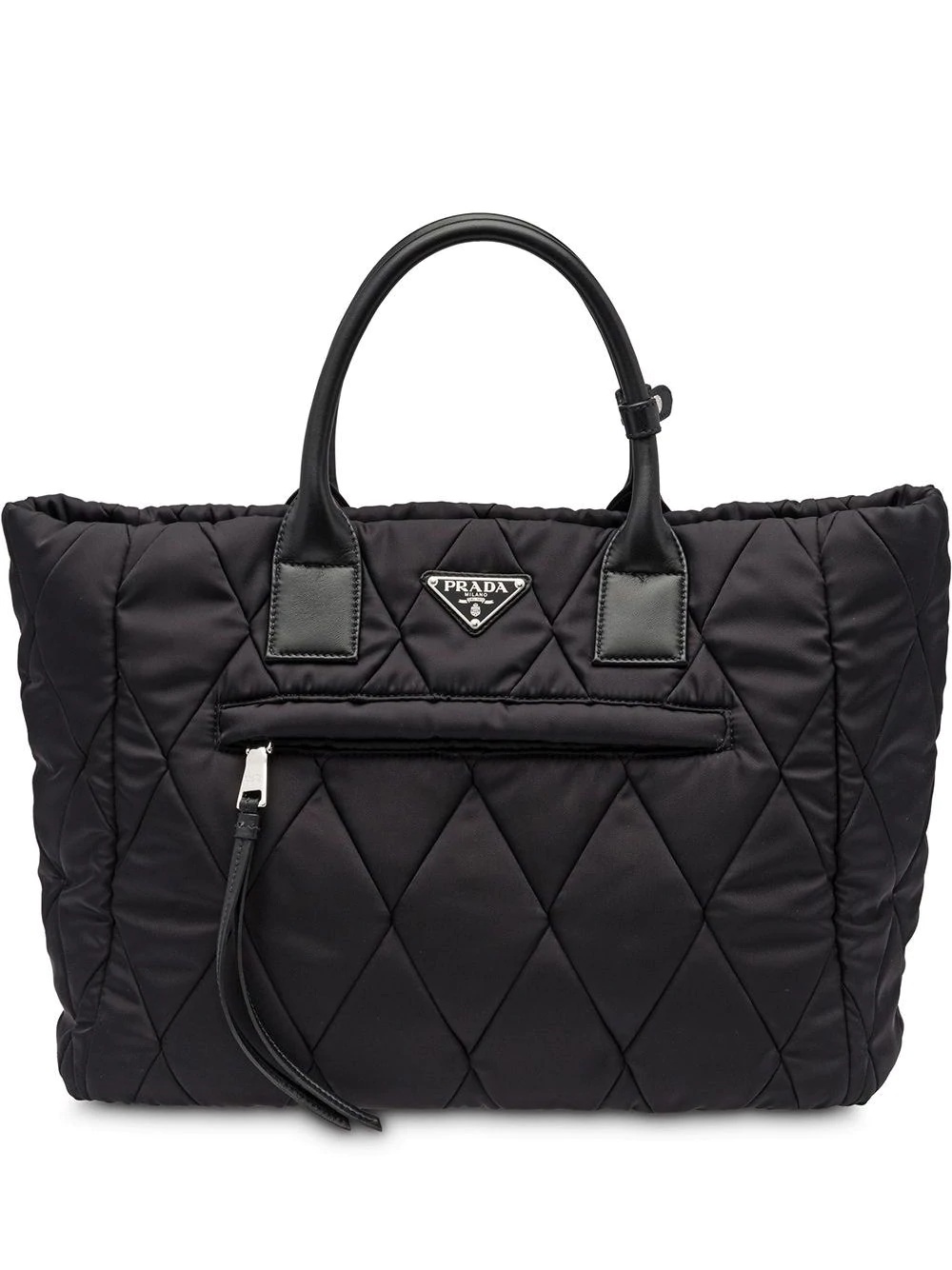 Quilted nylon tote bag - 1