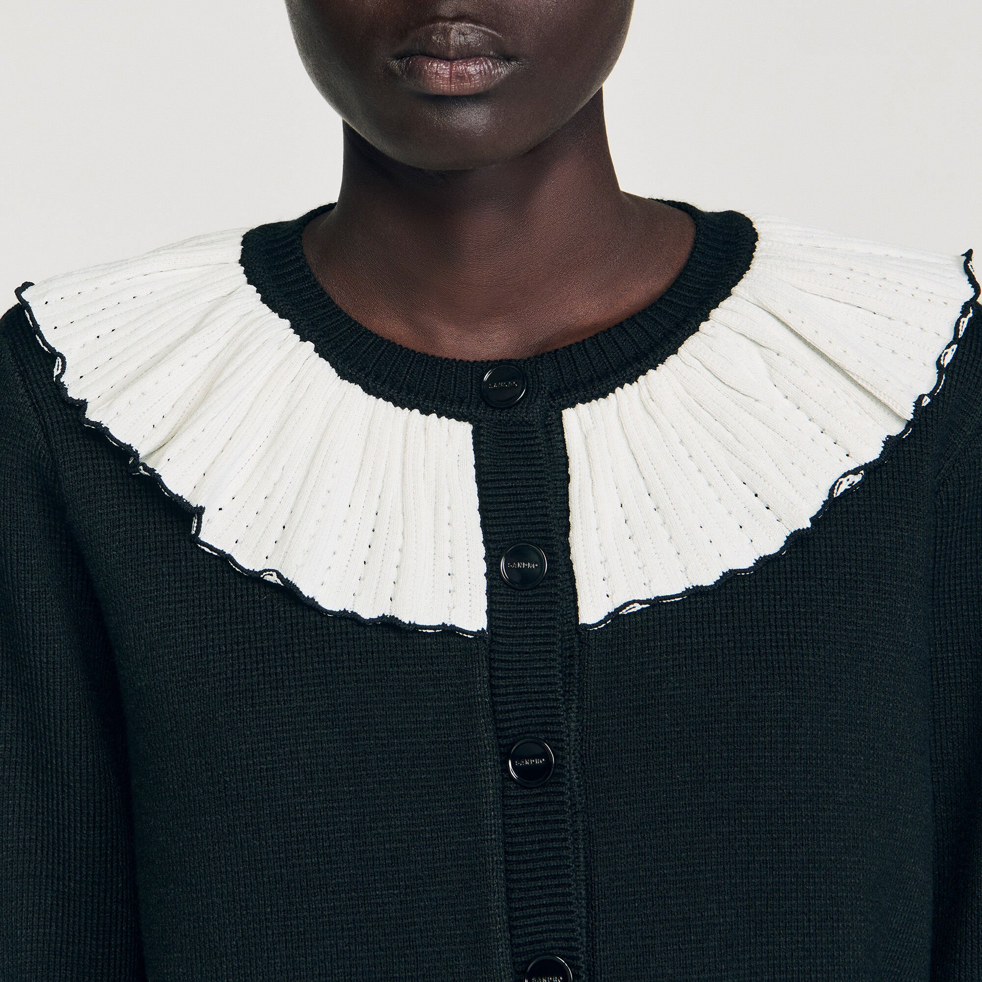 CARDIGAN WITH CONTRAST COLLAR - 3