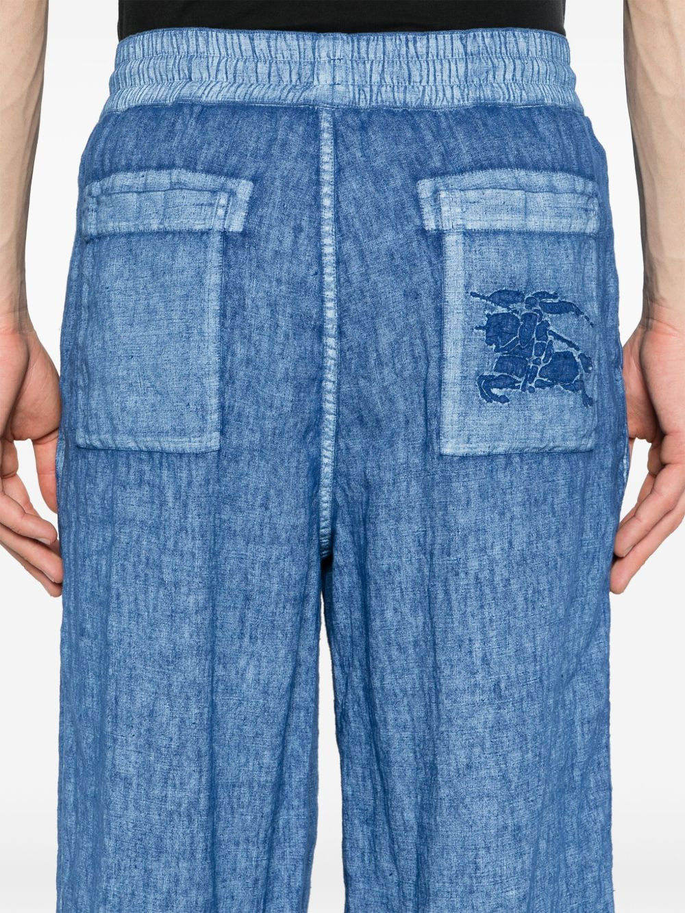 straight-leg linen trousers - 5