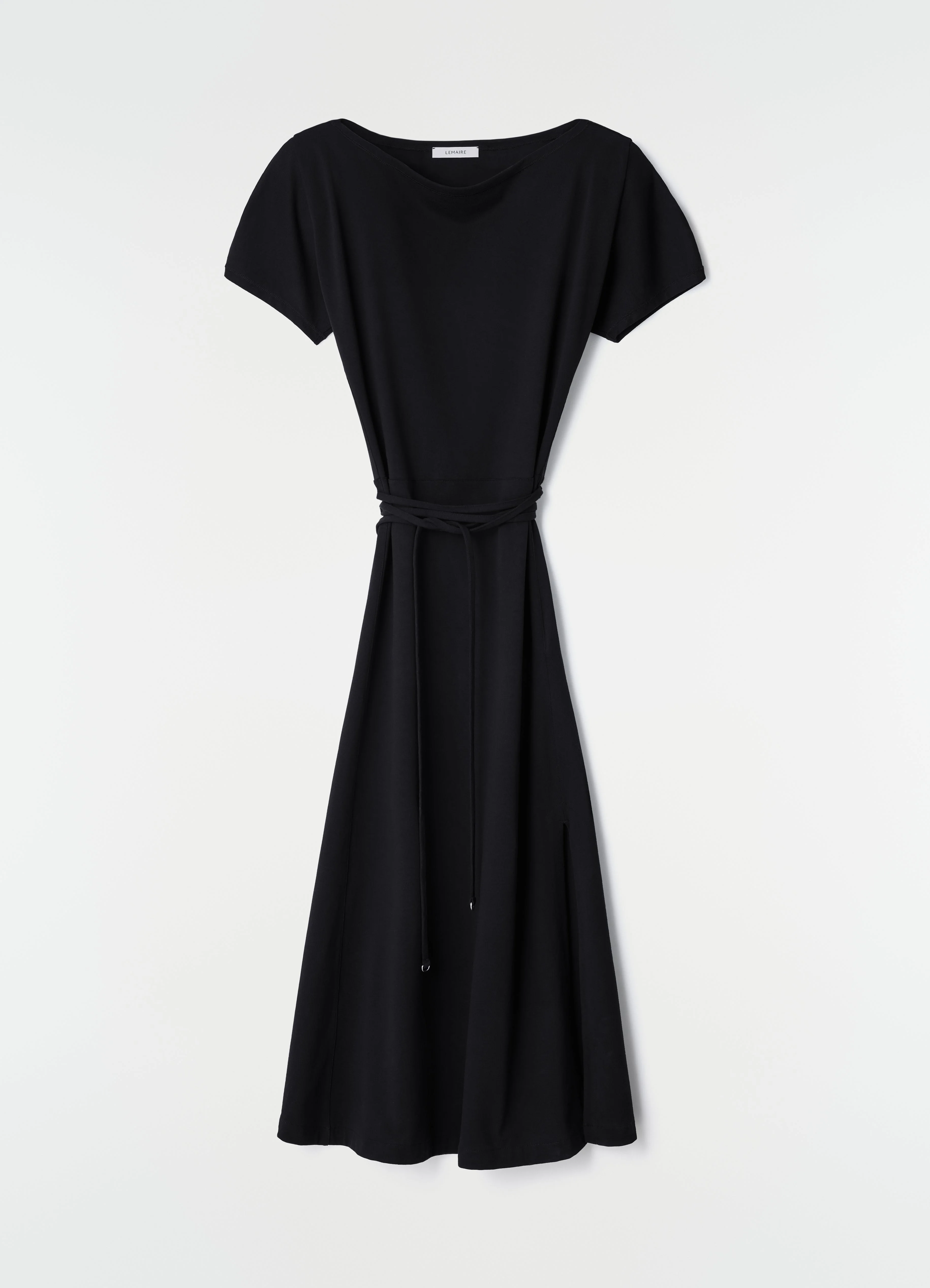 BELTED DRESS IN HEAVY COTTON JERSEY - 1