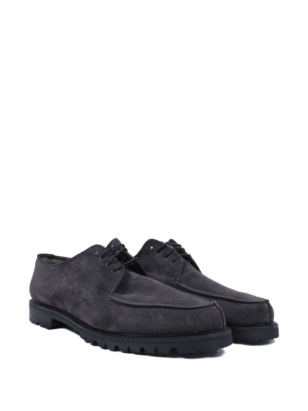 lace-up suede derby shoes - 2