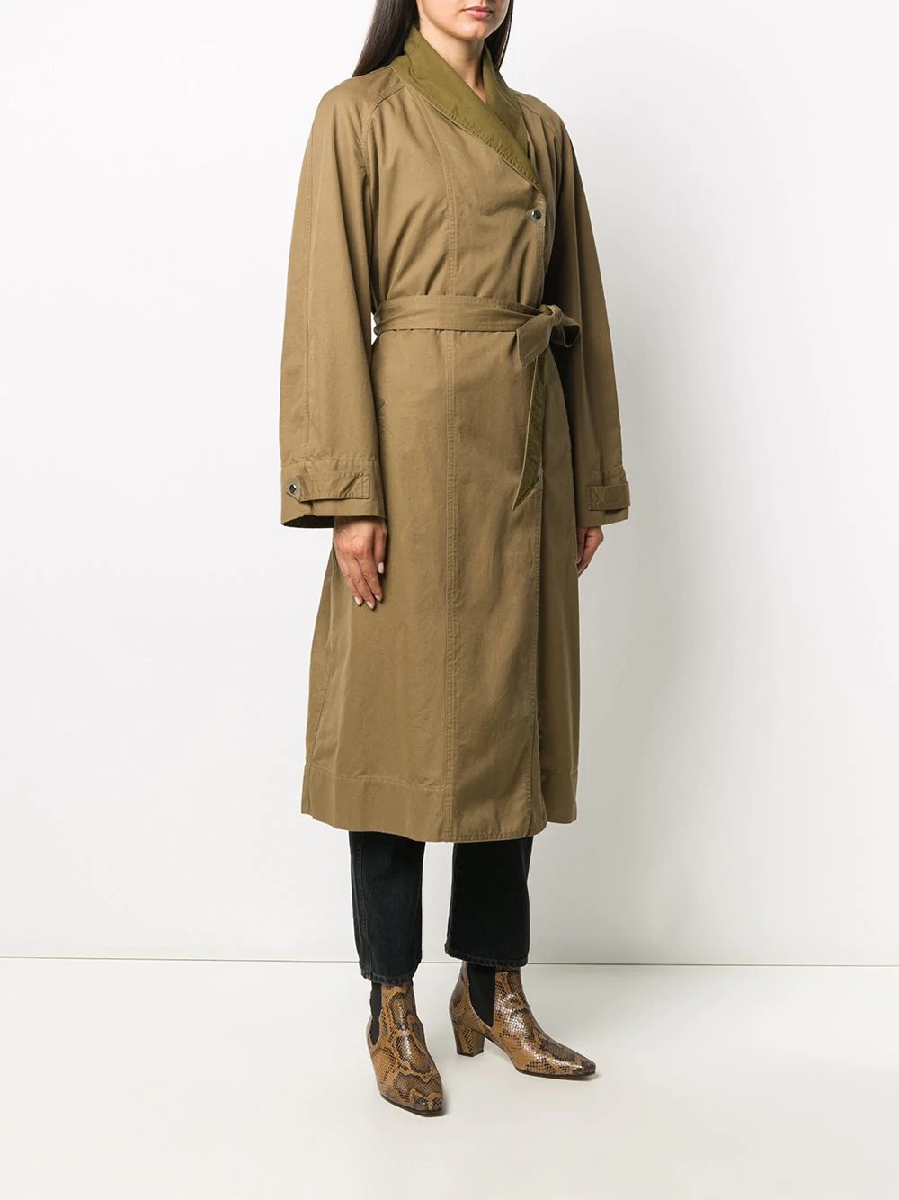 belted trench coat - 3