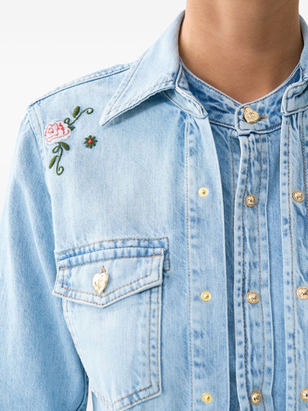 layered embroidered shirt - 4