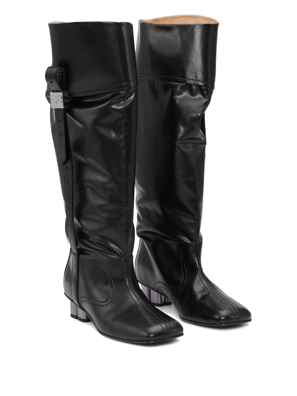 slouchy knee-high leather boots - 4