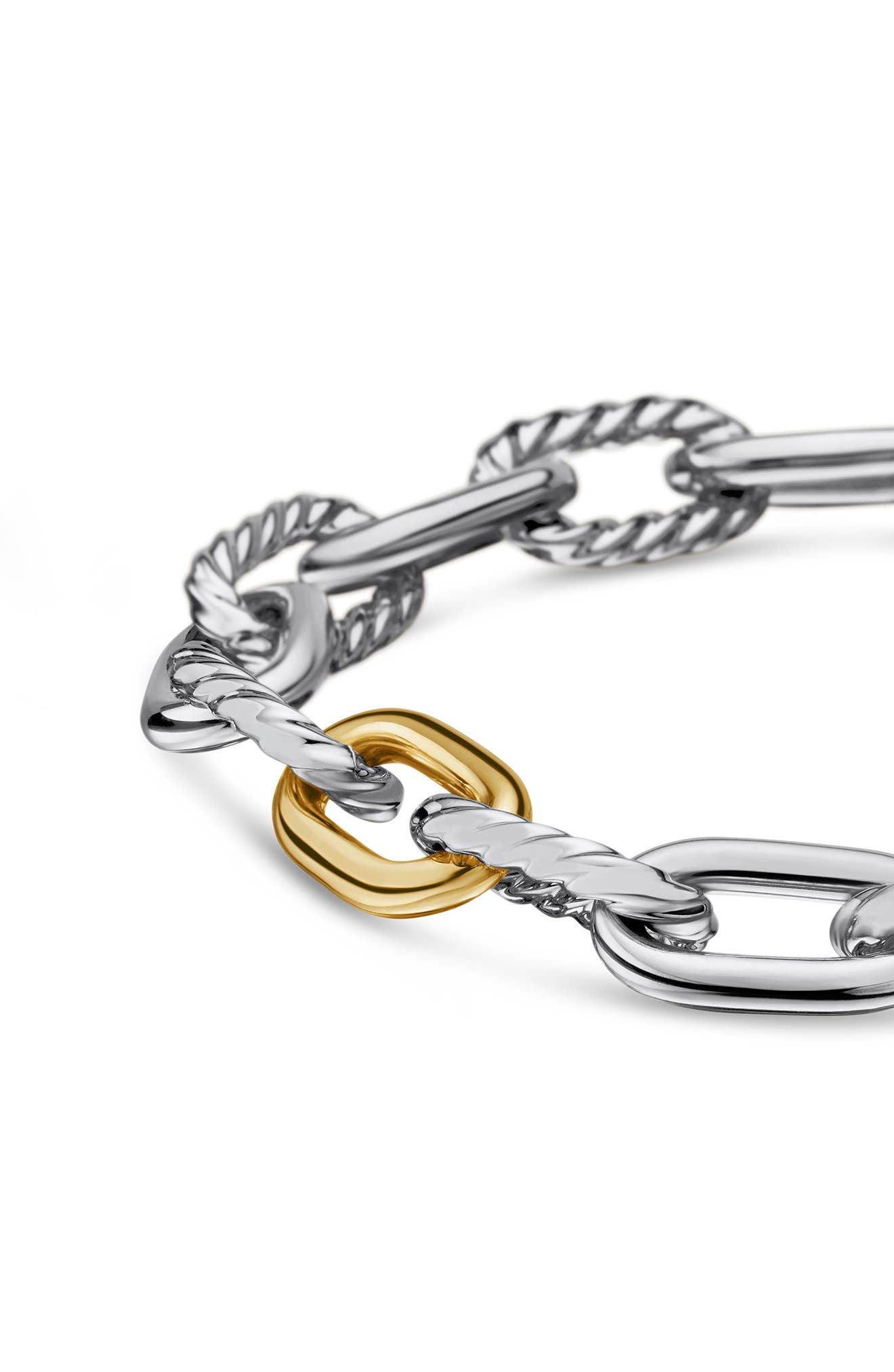 David Yurman DY Madison Chain in Sterling Silver with 18K Gold Bracelet, 8.5mm in Silver 18K Yellow  - 4