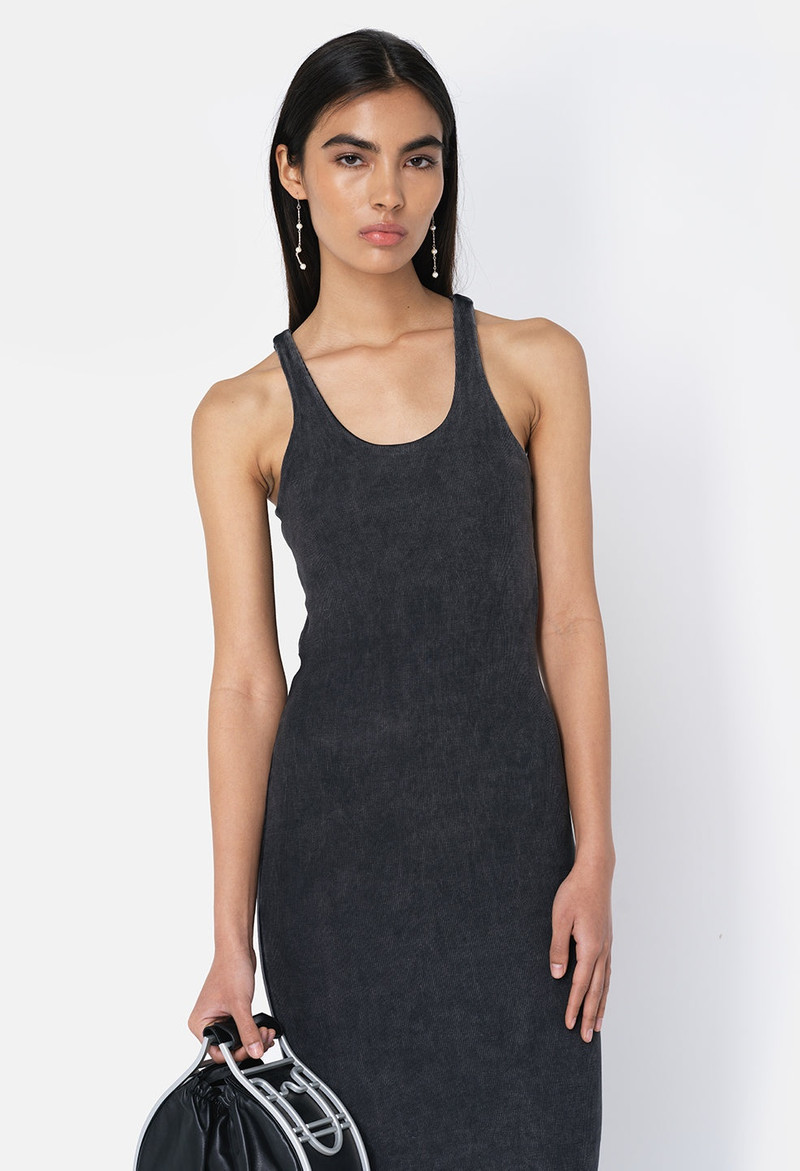 MINERAL WASH GEMINI RIB BANDEAU DRESS 1