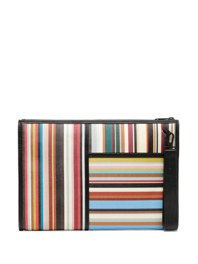 Paul Smith striped leather clutch bag outlook
