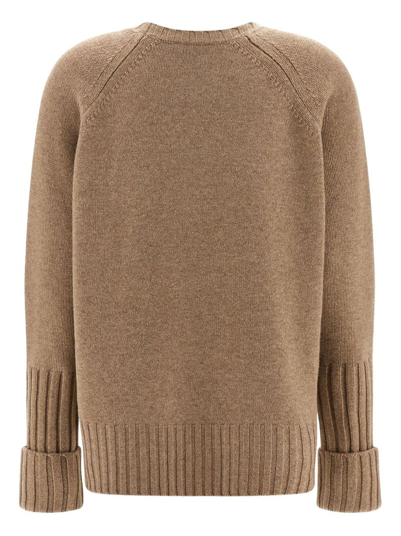 TORY BURCH floral-embroidered ribbed sweater outlook