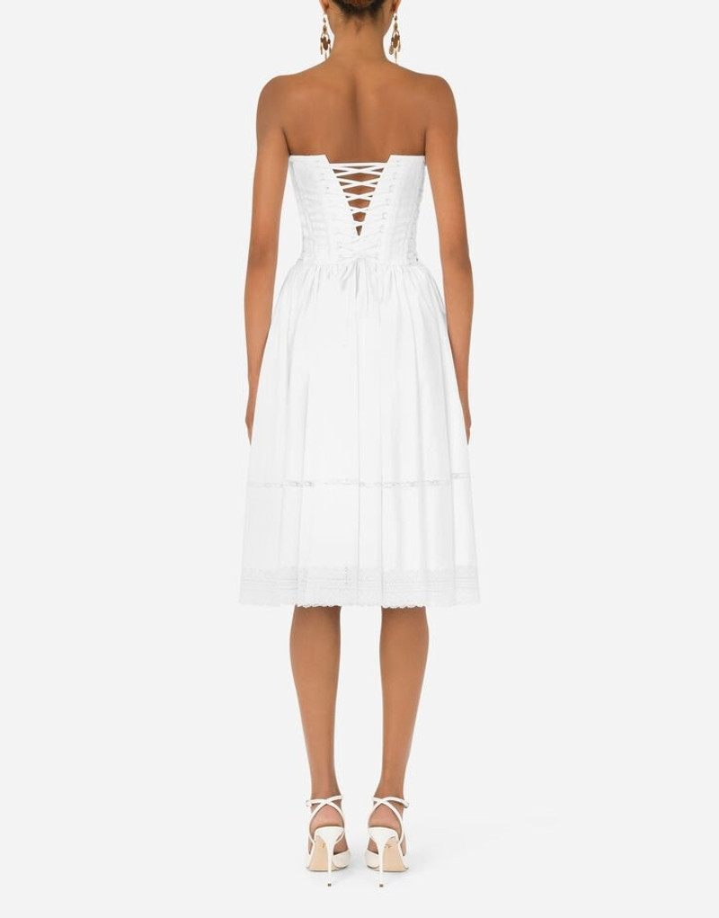 Gabardine bustier midi dress 3