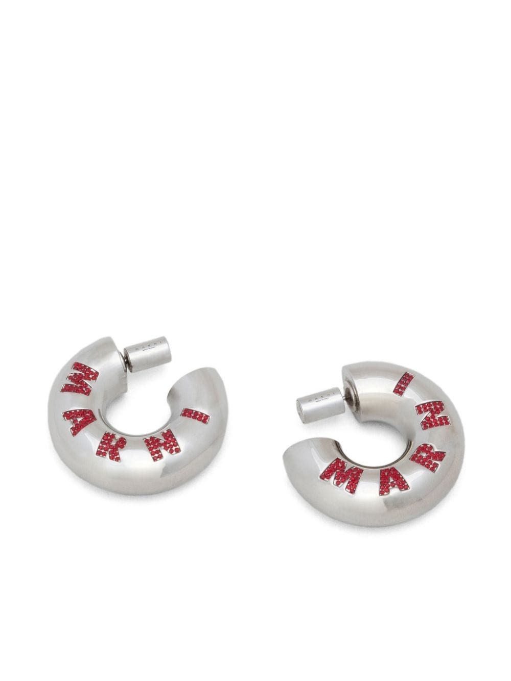 logo-embellished hoop earrings - 3