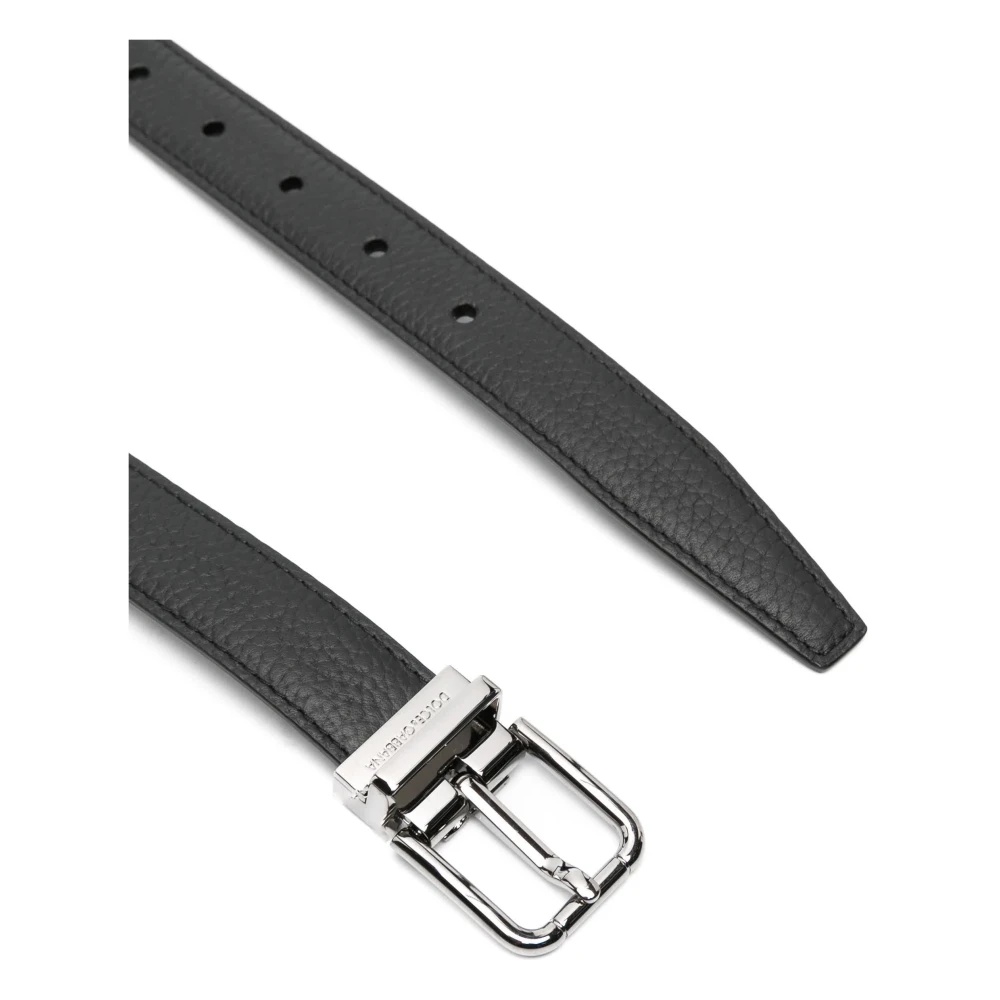 BLACK LEATHER BELT WITH BUCKLE - 2