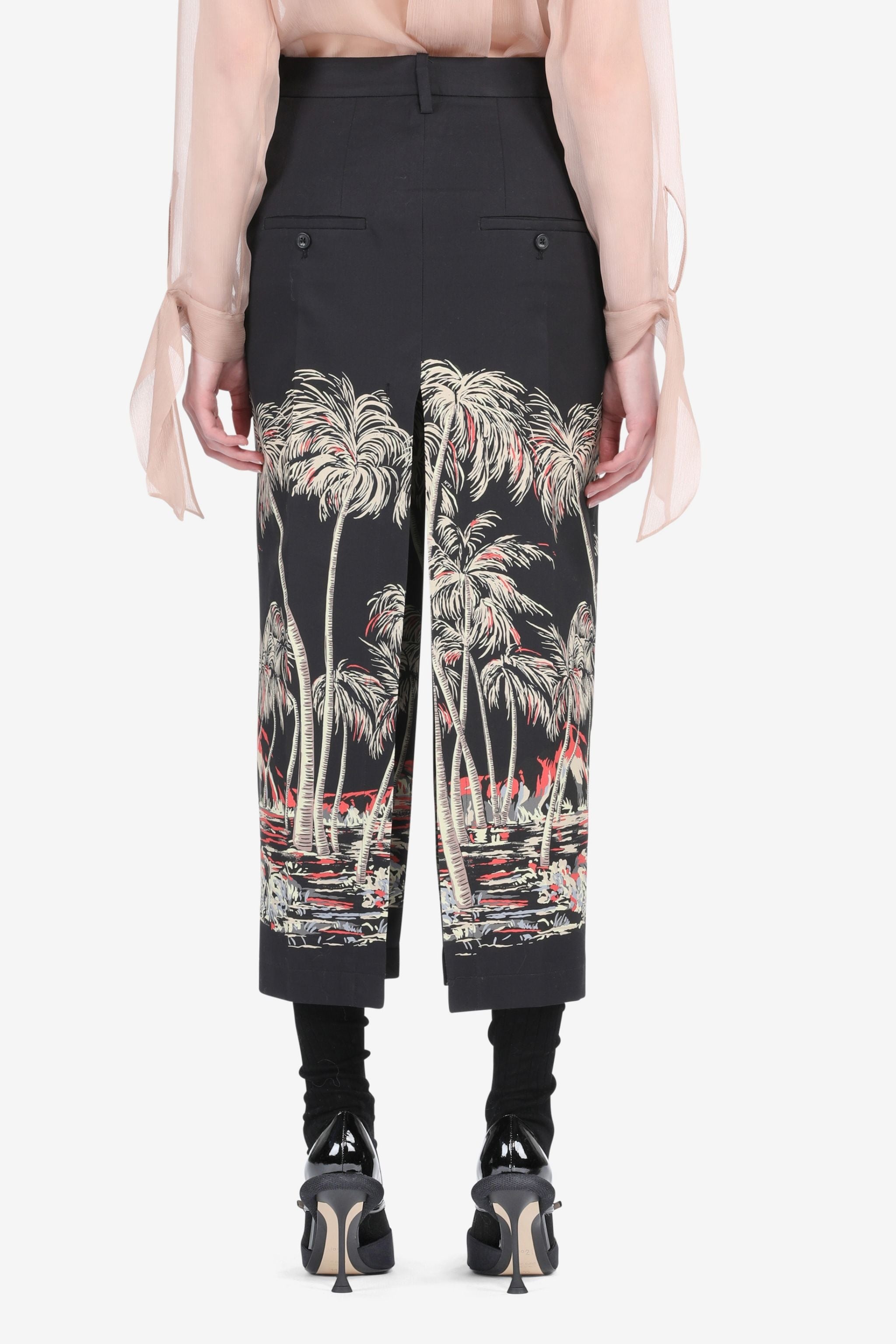 PALM TREE-PRINT PENCIL SKIRT - 2