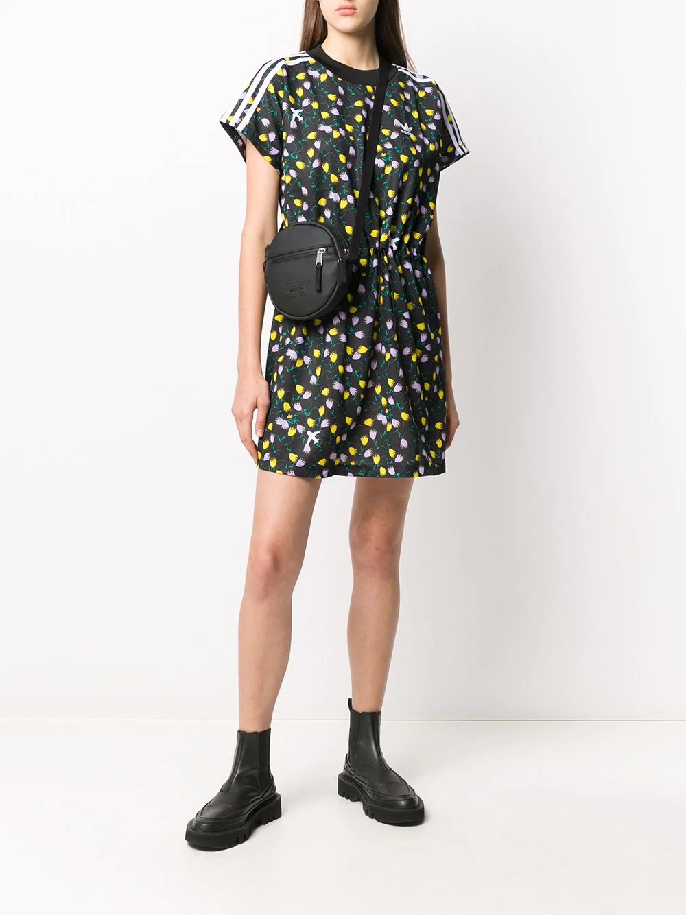 floral-print logo T-shirt dress - 2