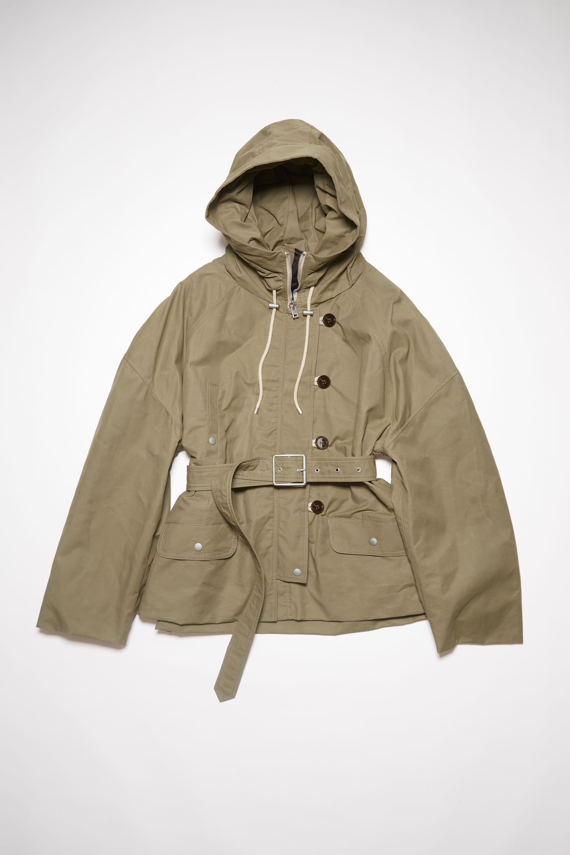 Hooded wax jacket - Khaki green - 7
