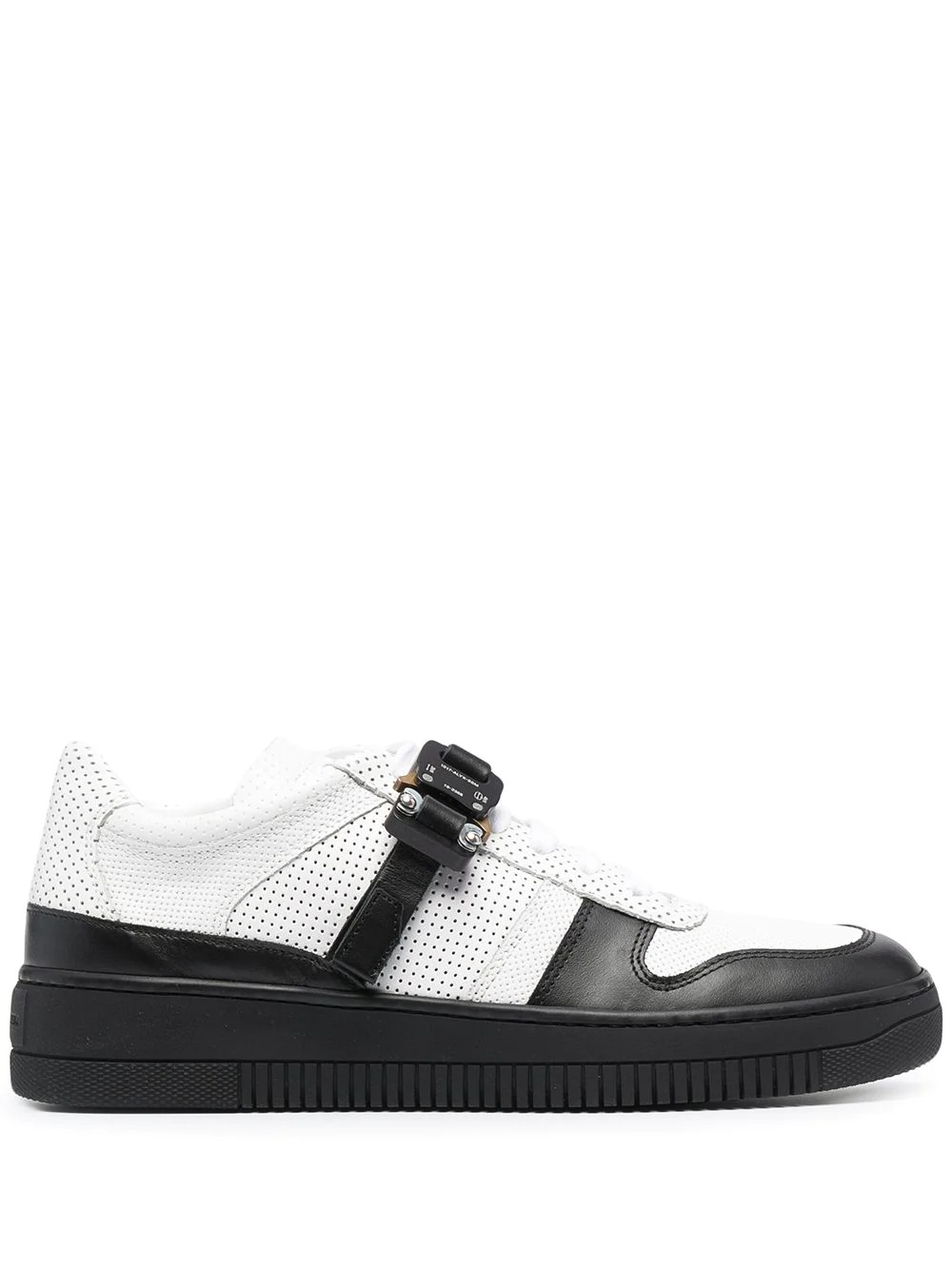 colour block buckle strap sneakers - 1