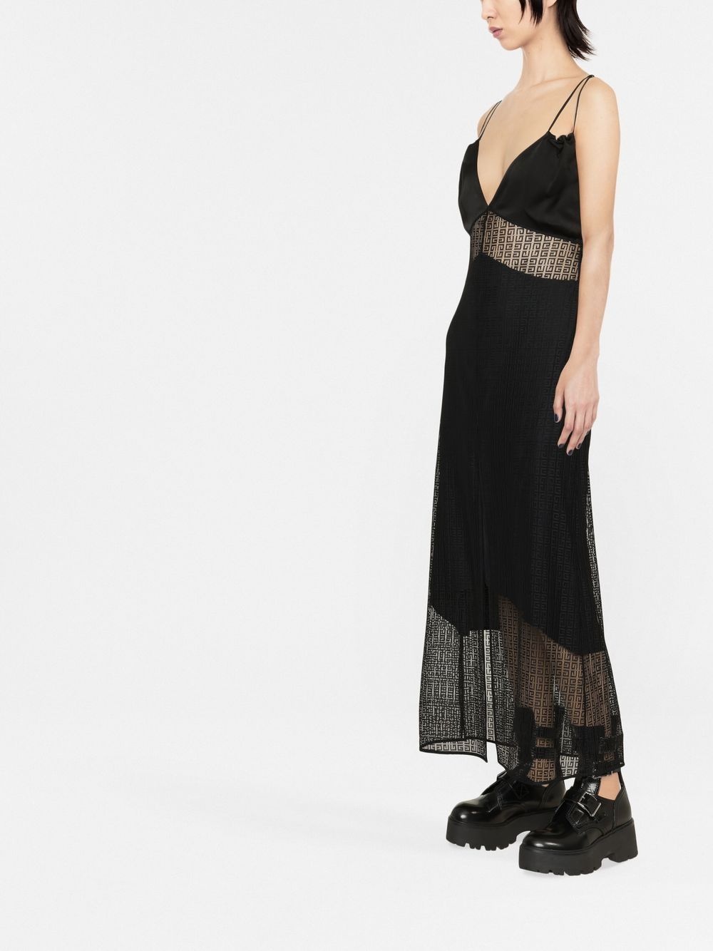 4G-motif semi-sheer maxi dress - 3