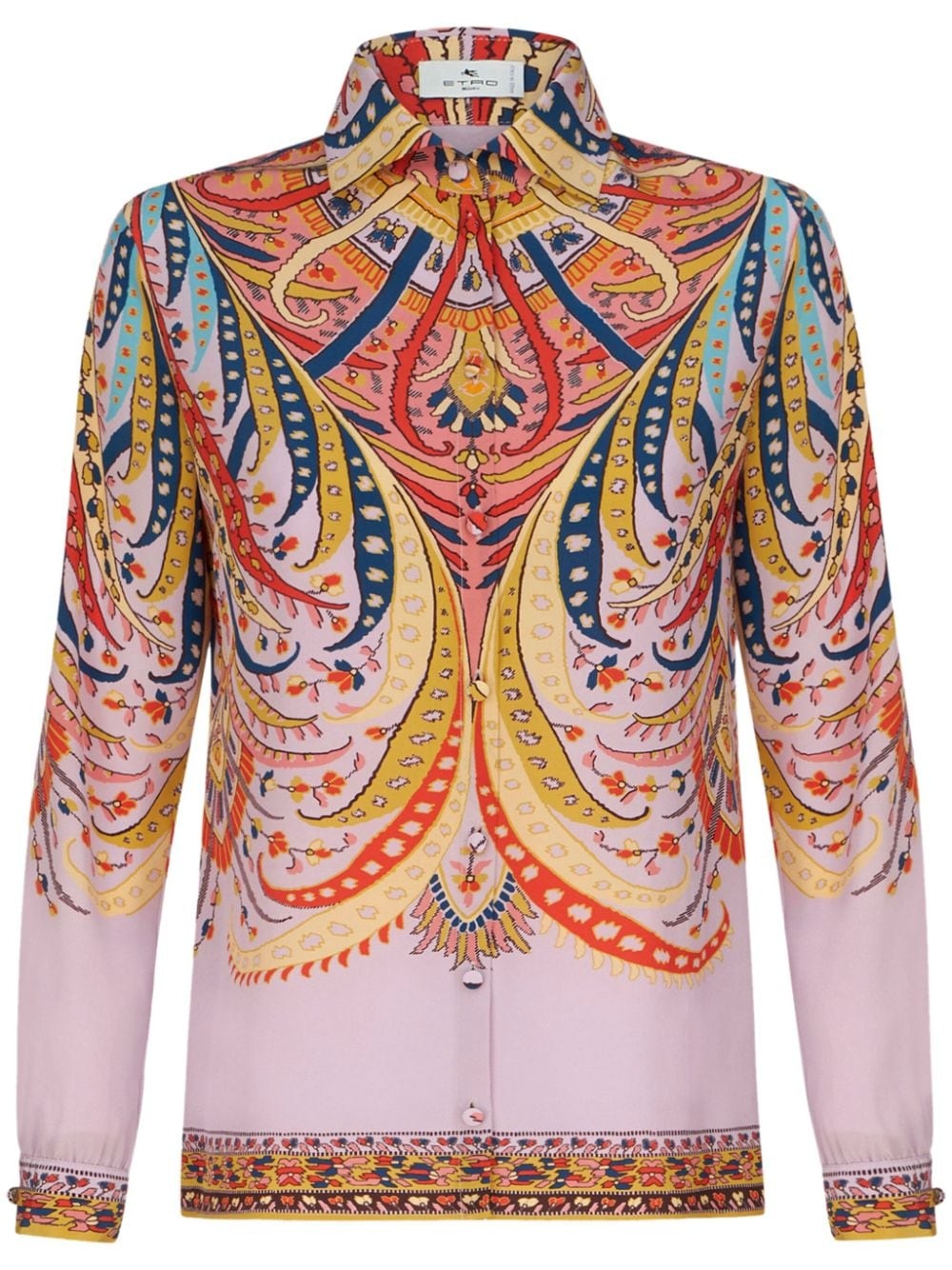 paisley-print crepe de chine shirt - 1