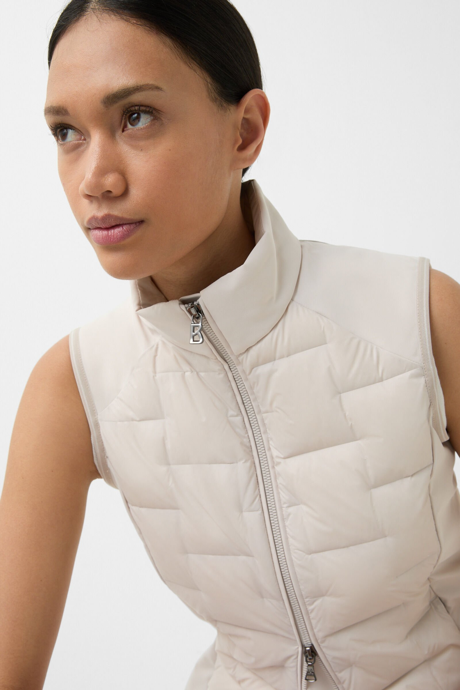 Lorina lightweight down vest in Sand - 5