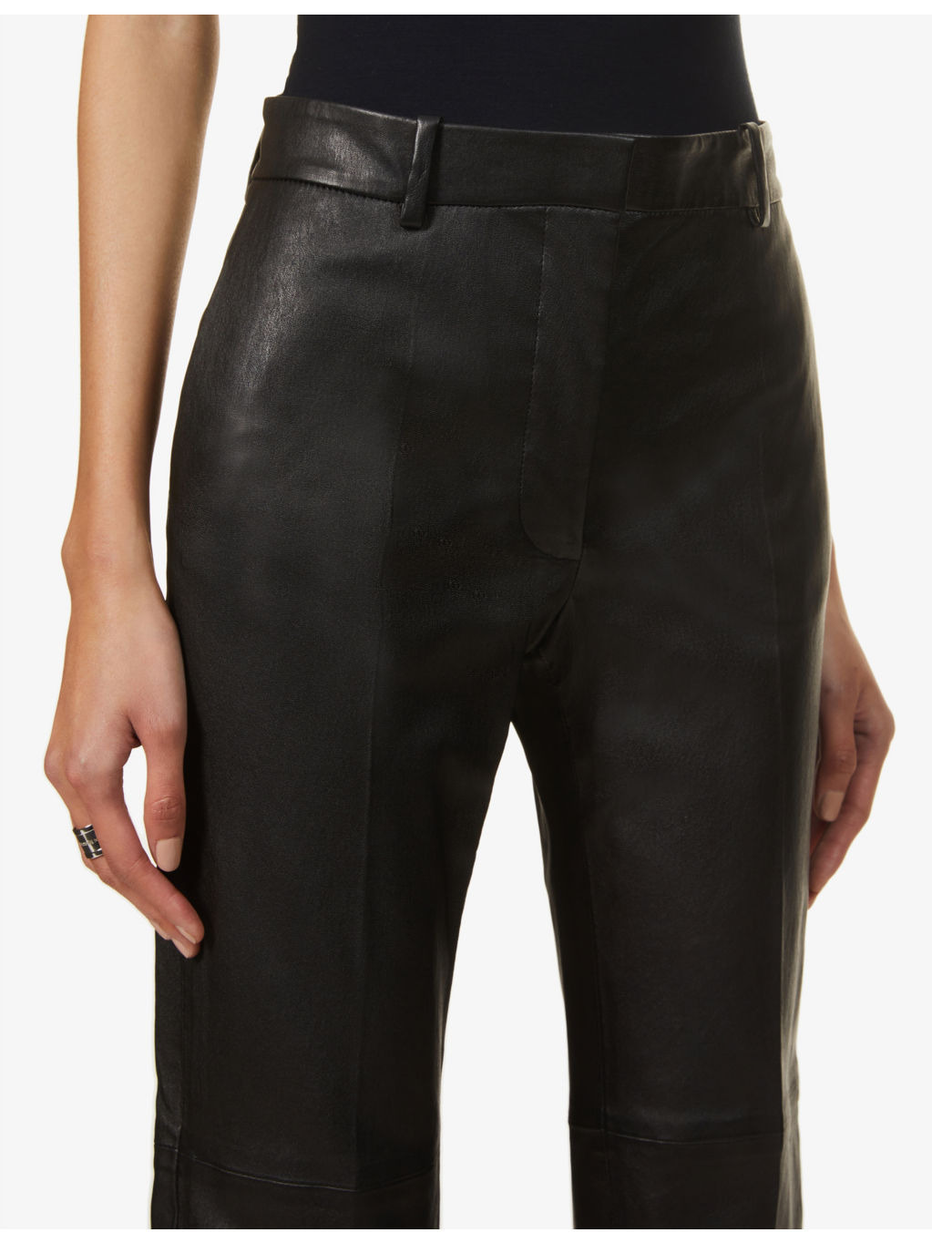 Coleman high-rise leather trousers - 5