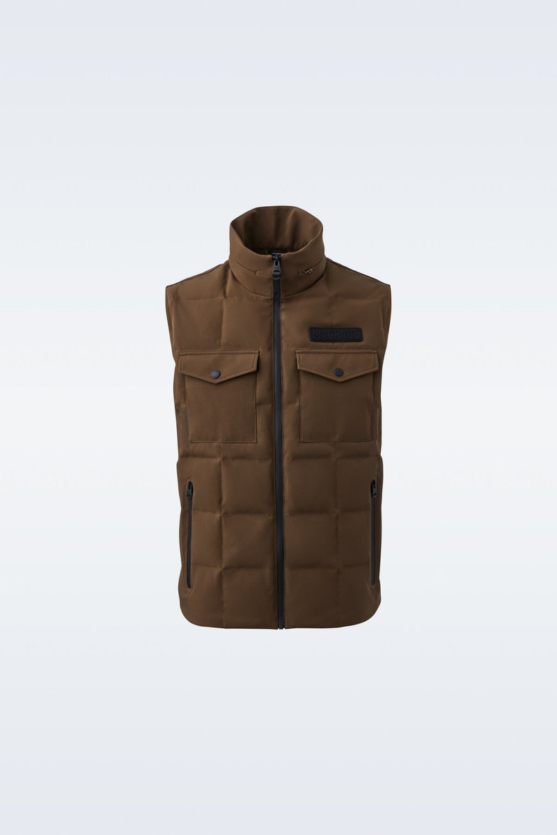 HANK Flex tech down vest with packable hood 1