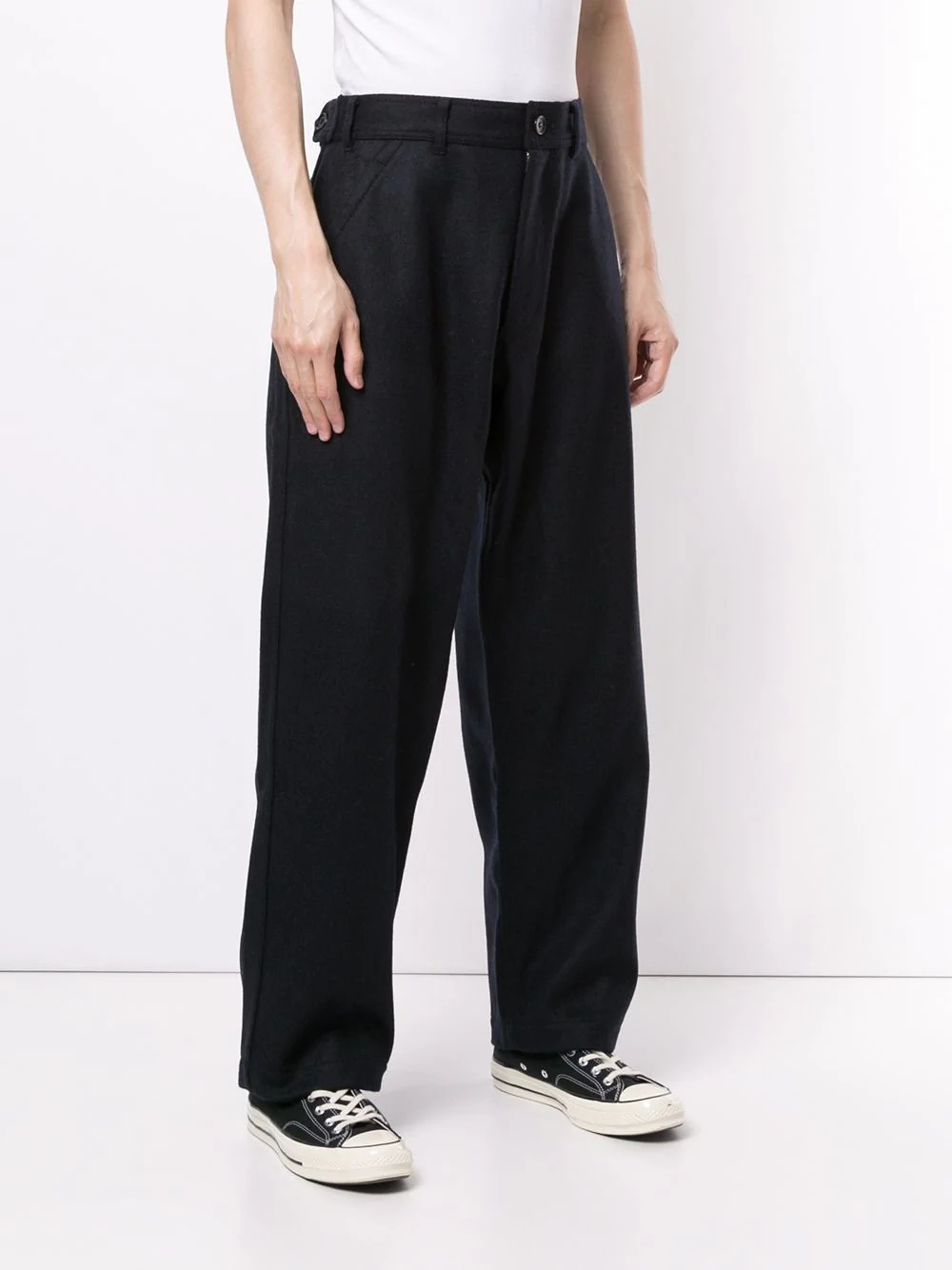 straight-leg wool trousers - 3