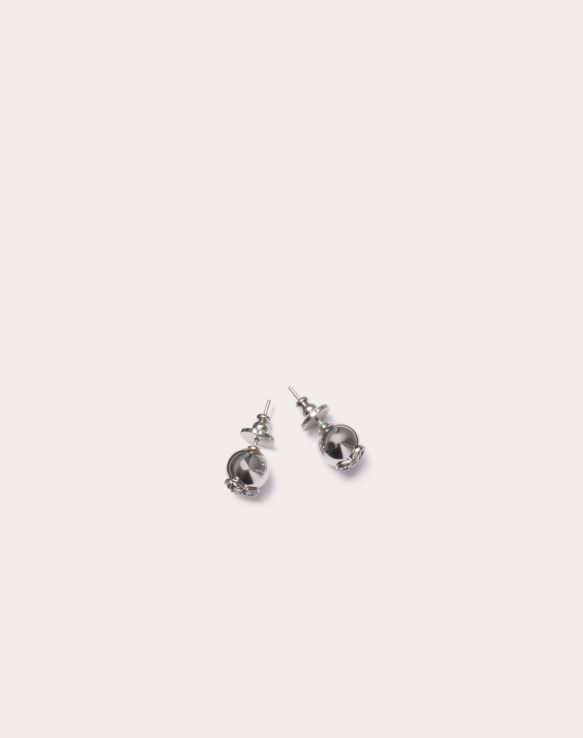 VLOGO SIGNATURE METAL AND SWAROVSKI® CRYSTAL EARRINGS - 3