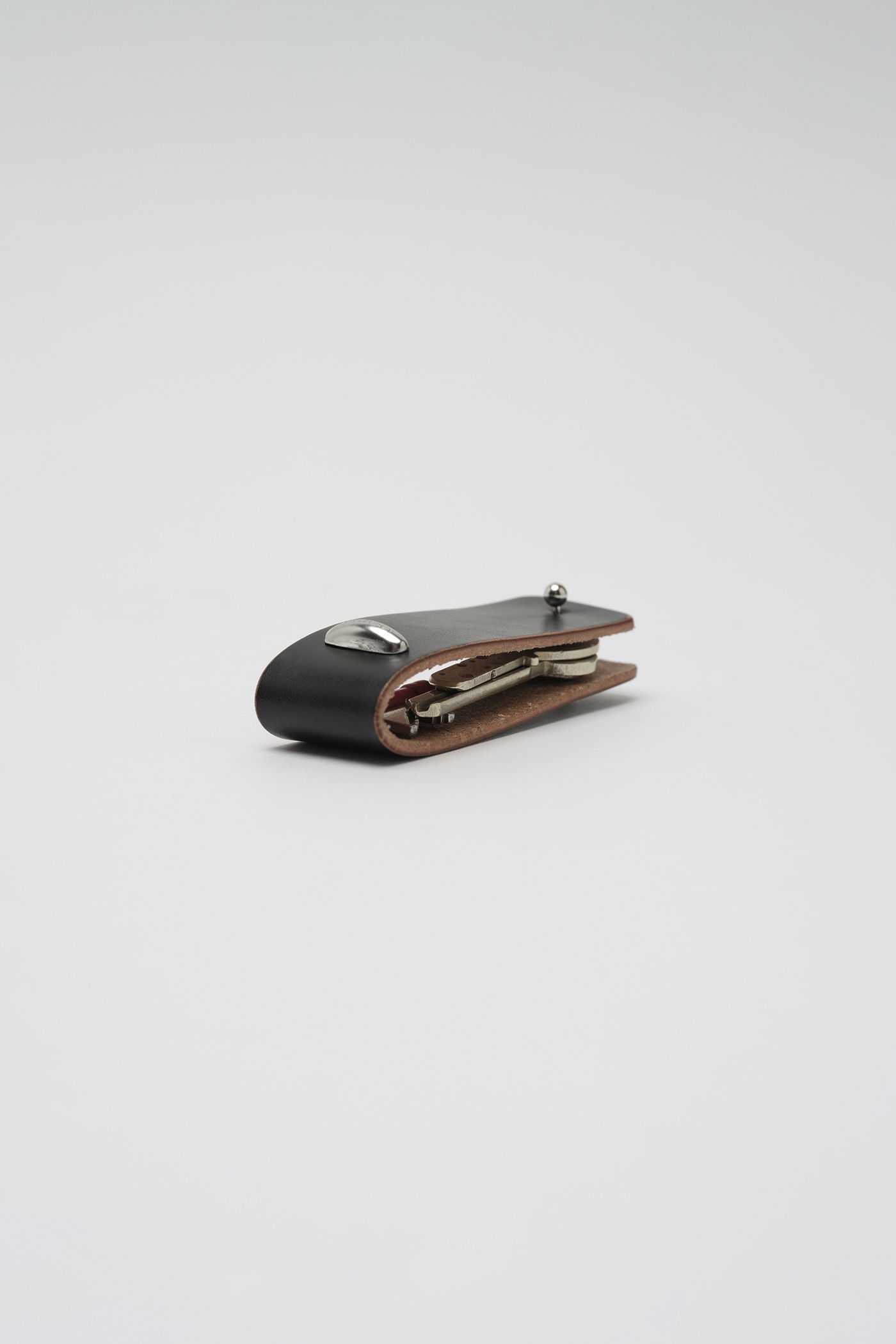 Pierced Key Holder Brown Leather - 2