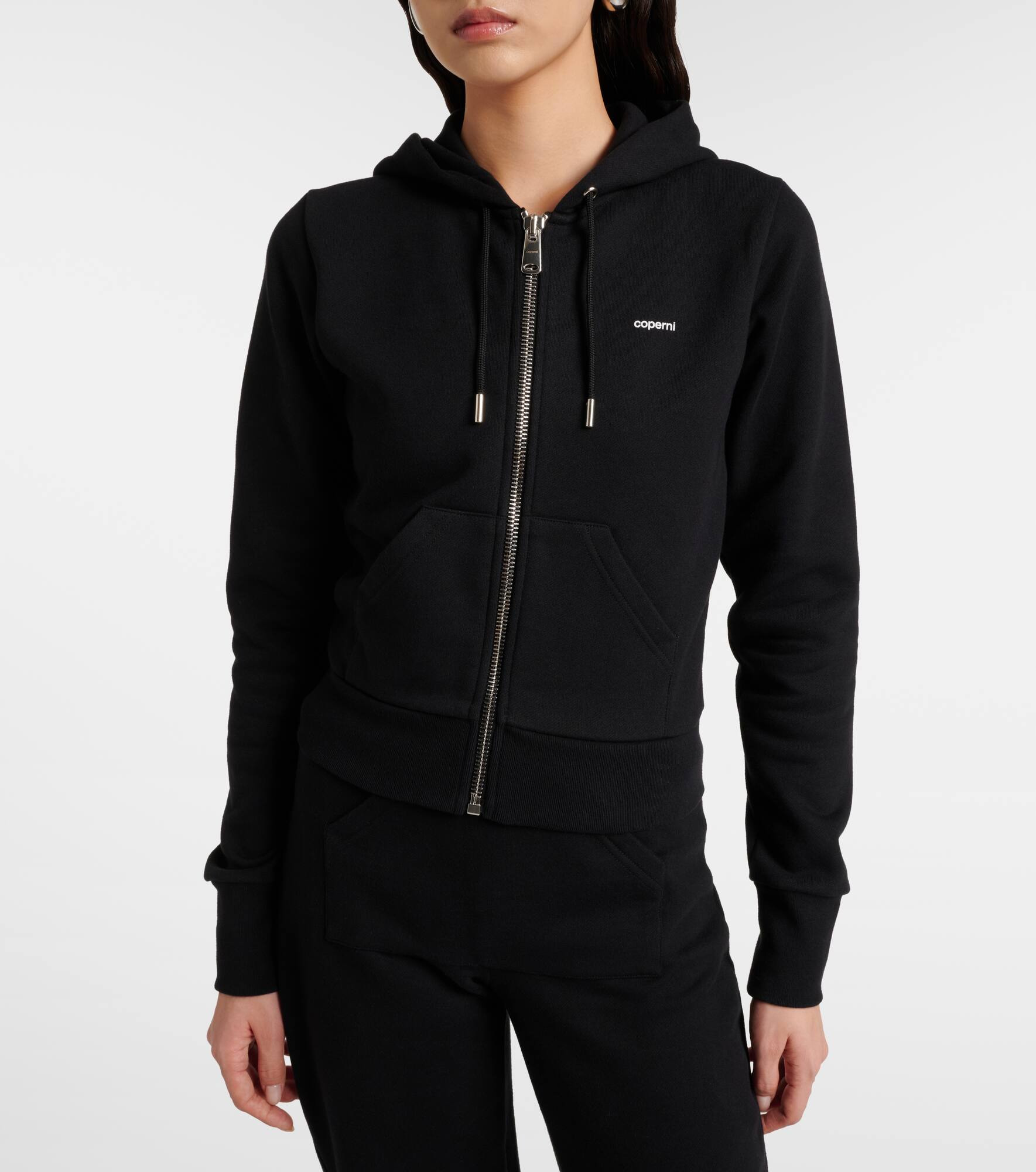 Cotton-blend jersey zip-up hoodie - 6