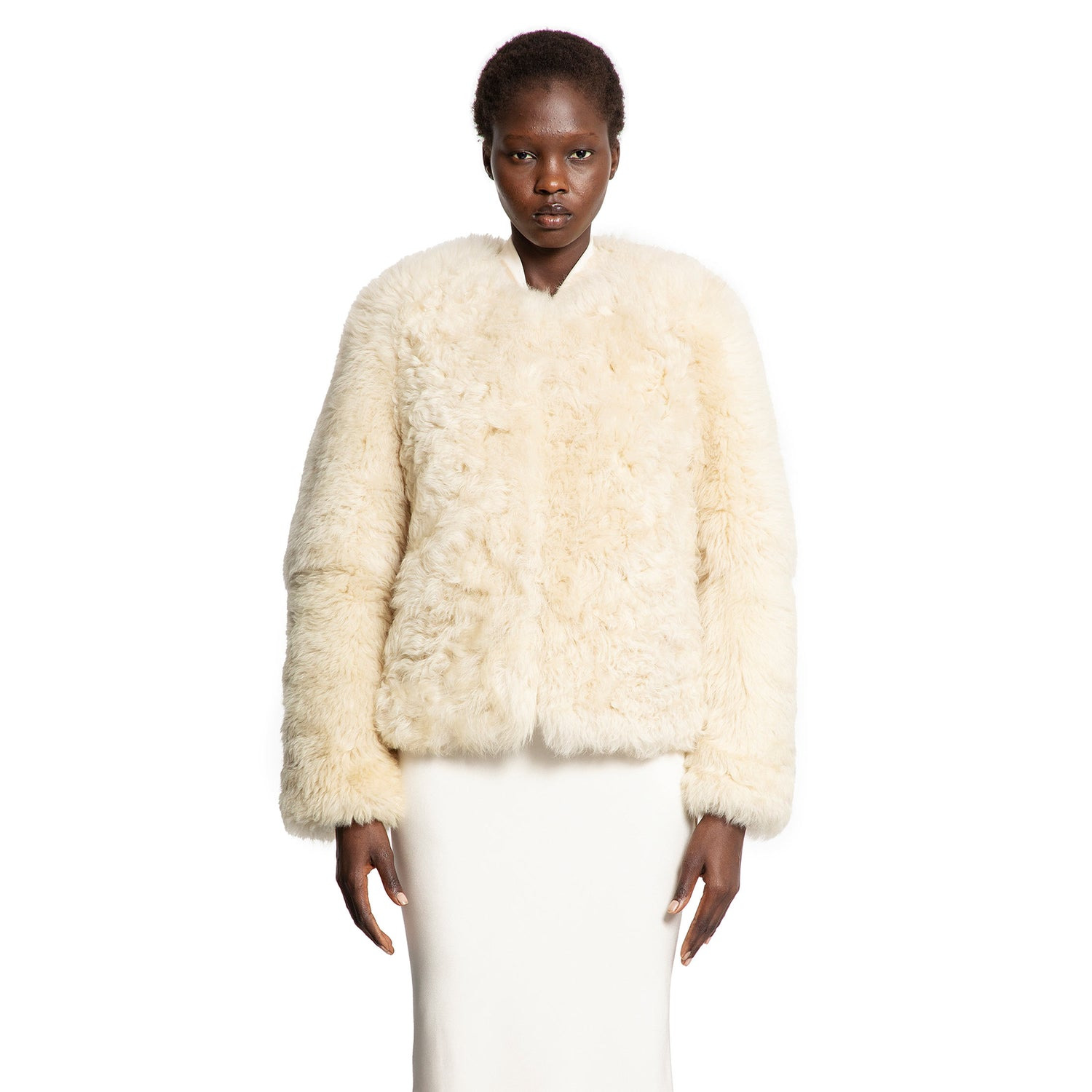 Collarless-Shearling-Jacket - 7