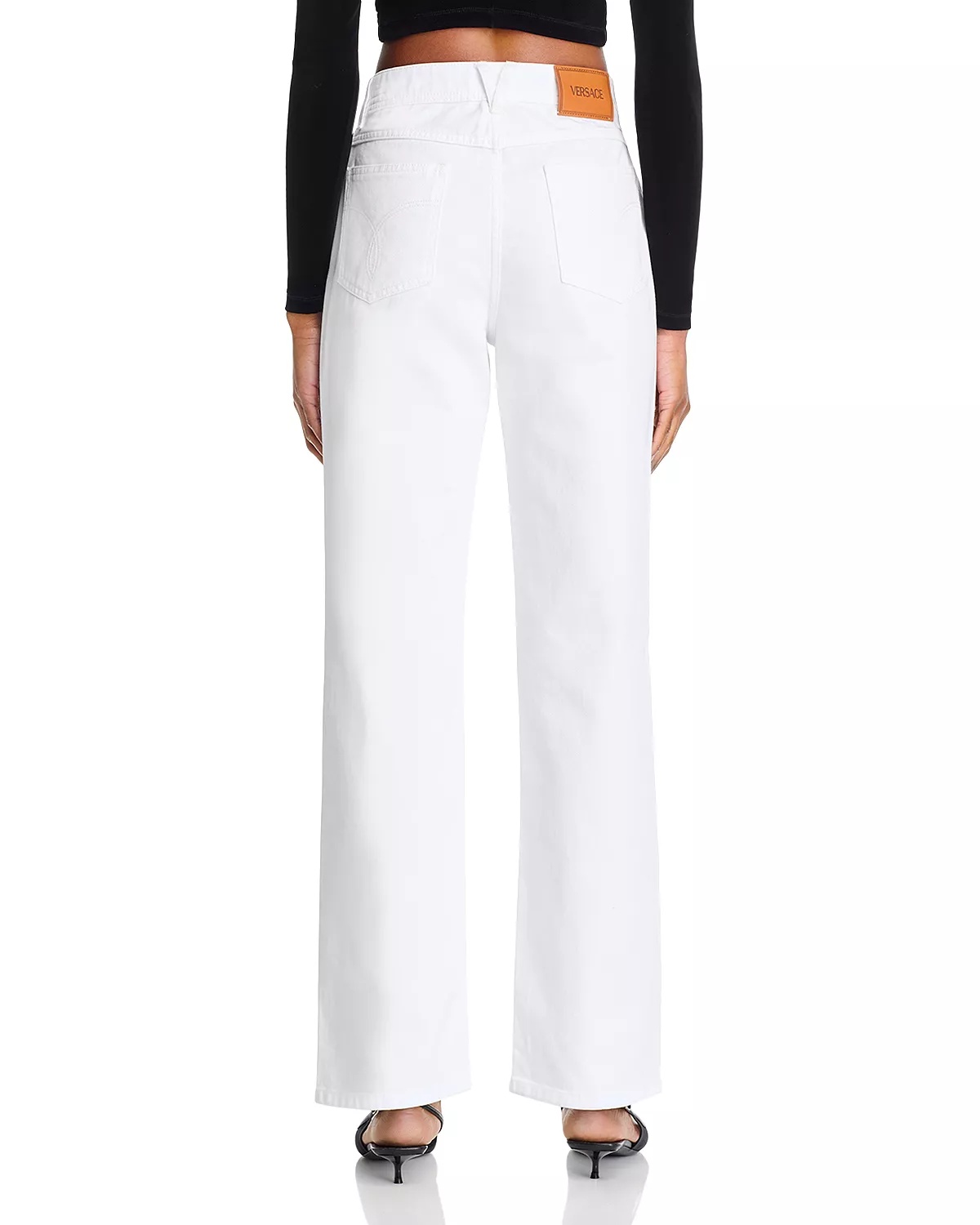 High Rise Jeans in White - 3